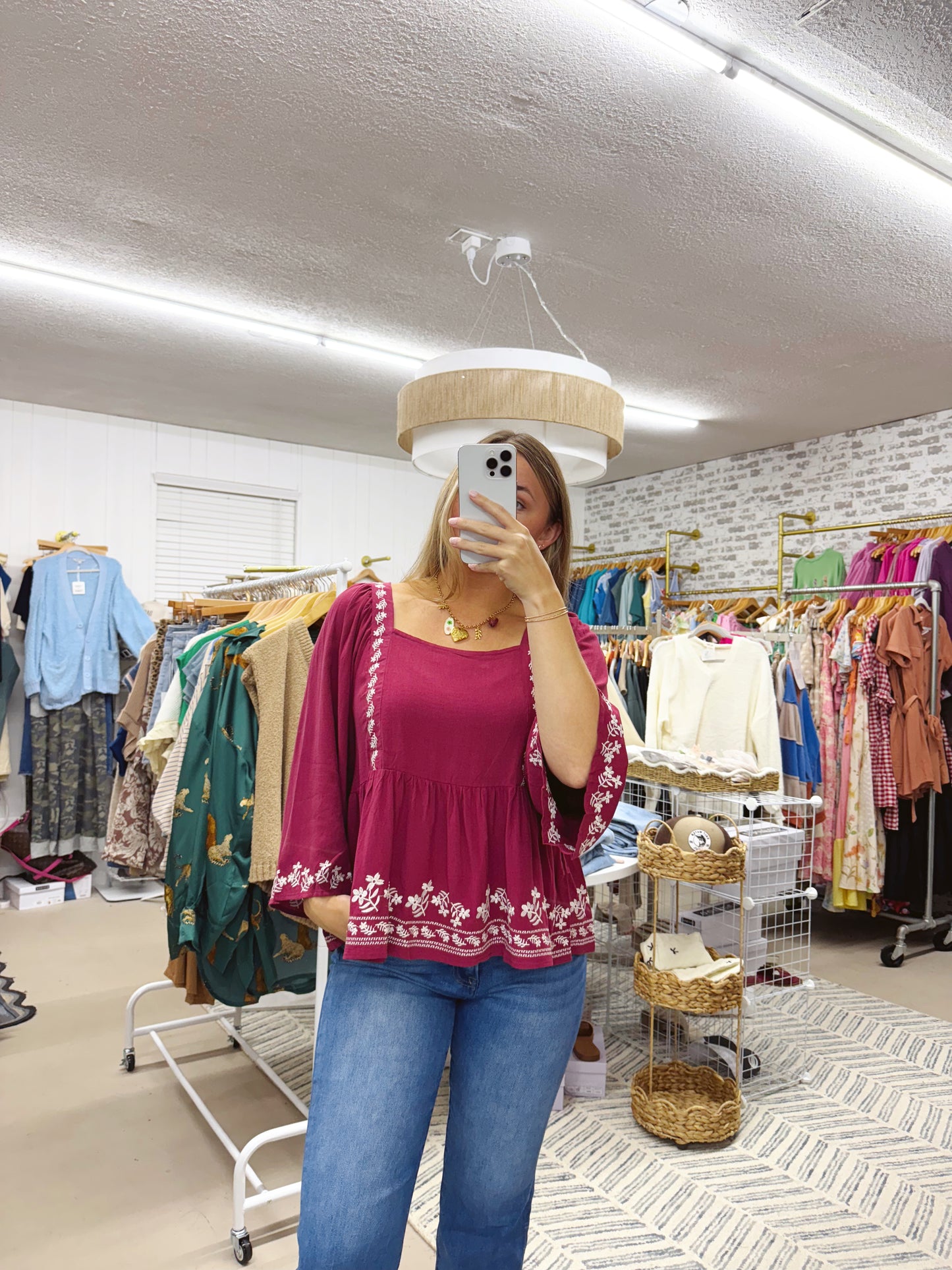 The Christina | Berry Peplum Top