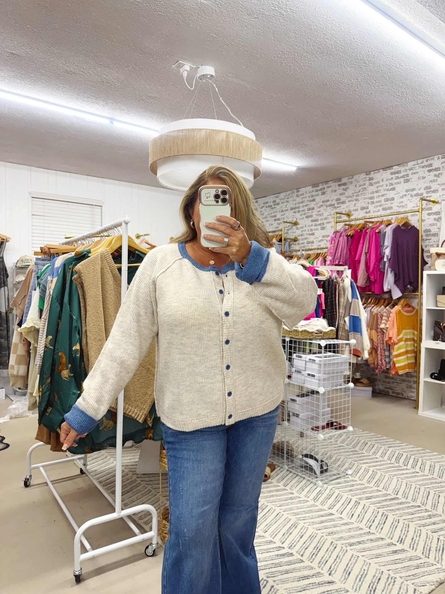 The Teresa | Neutral and Navy Cardigan