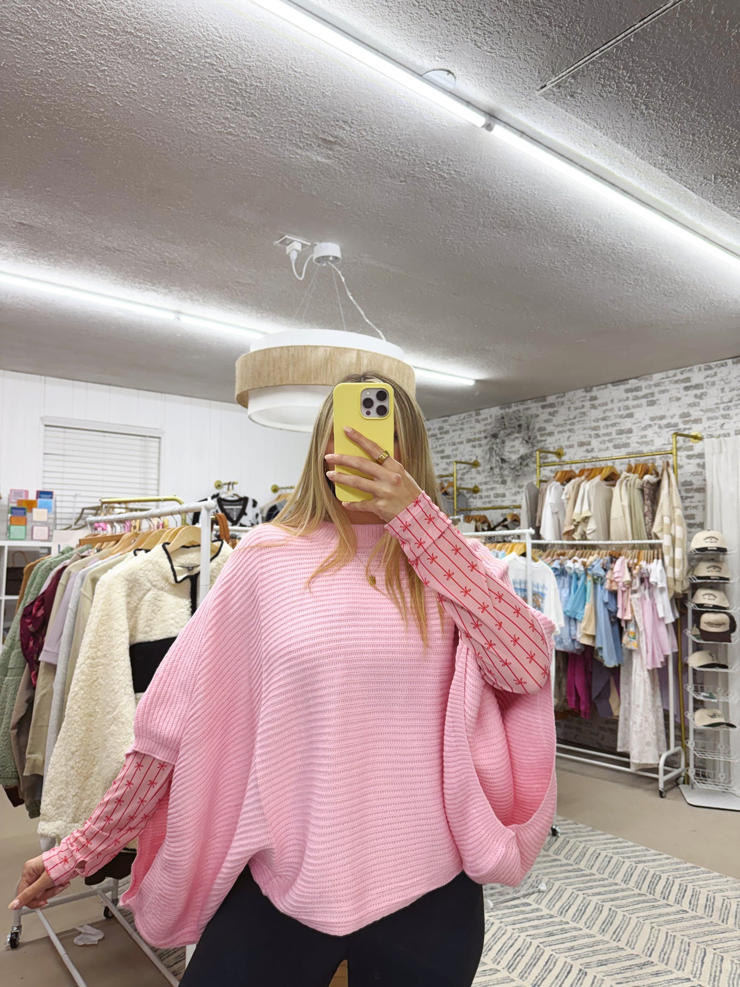 The Mesh Bow Long Sleeve | Pink