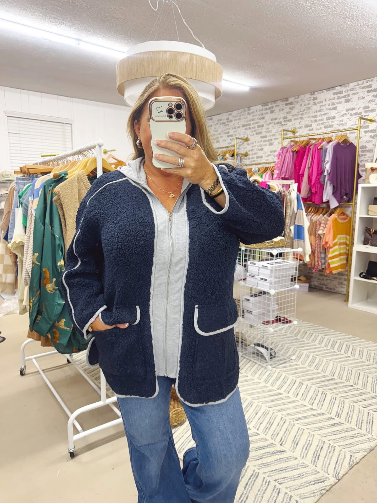 The Kay | Navy and Grey Oversized Jacket