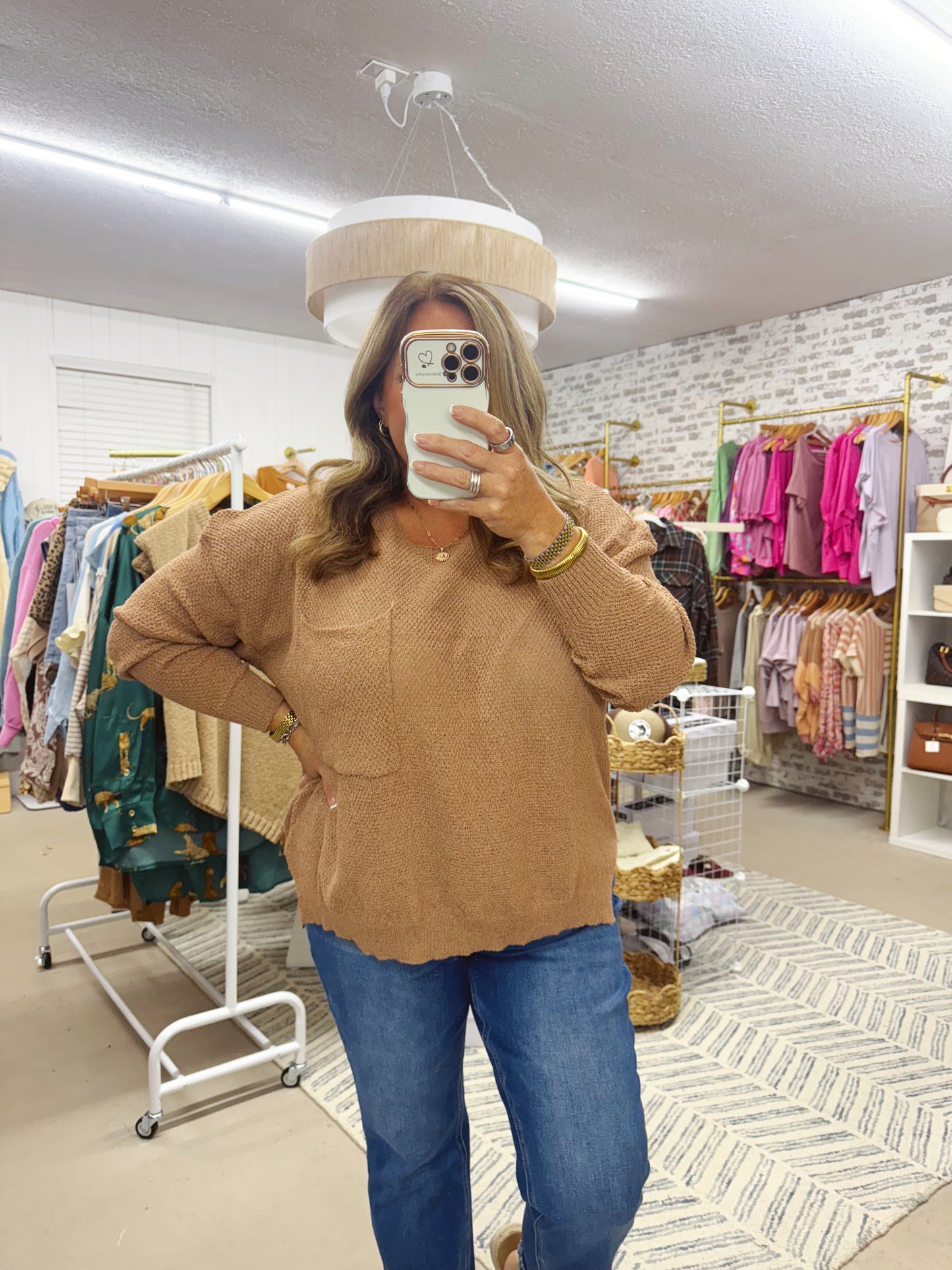 The Shanda | Mocha Textured Sweater