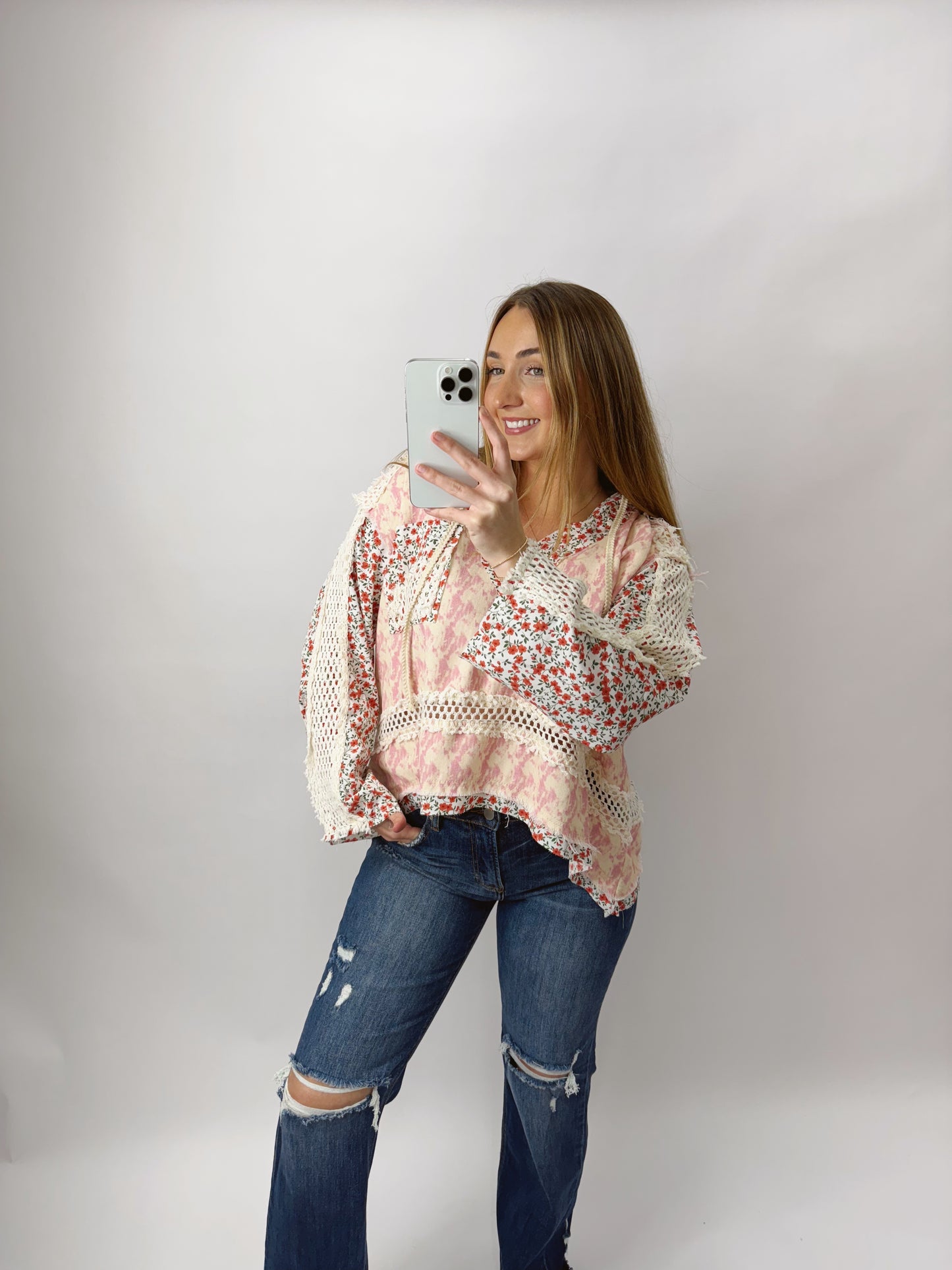 The Tish | Mixed Media Oversized Top