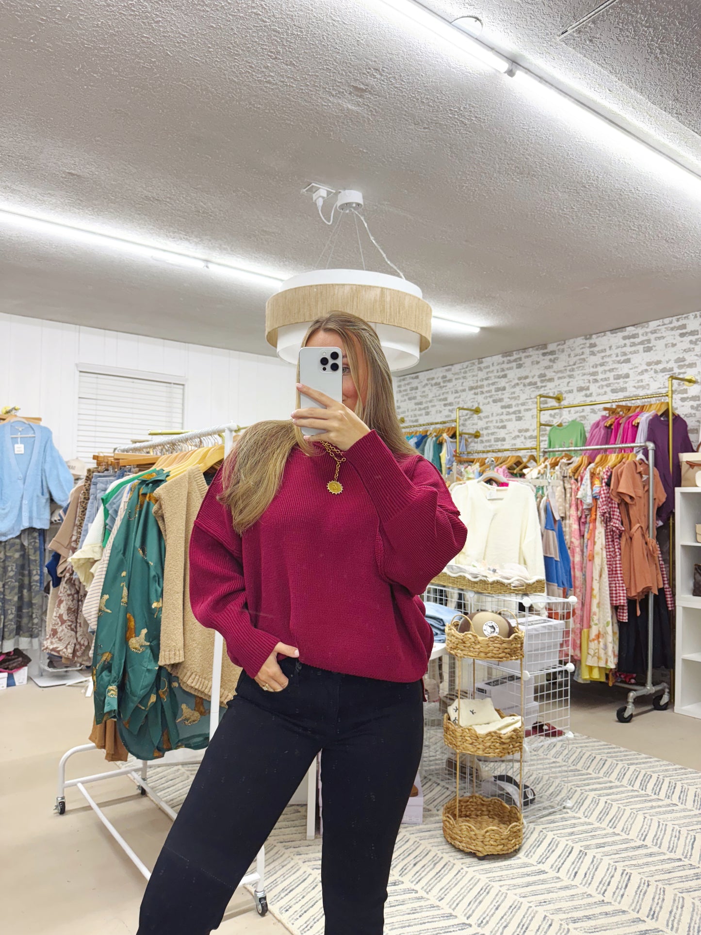 The Alice | Wine Side Slit Sweater