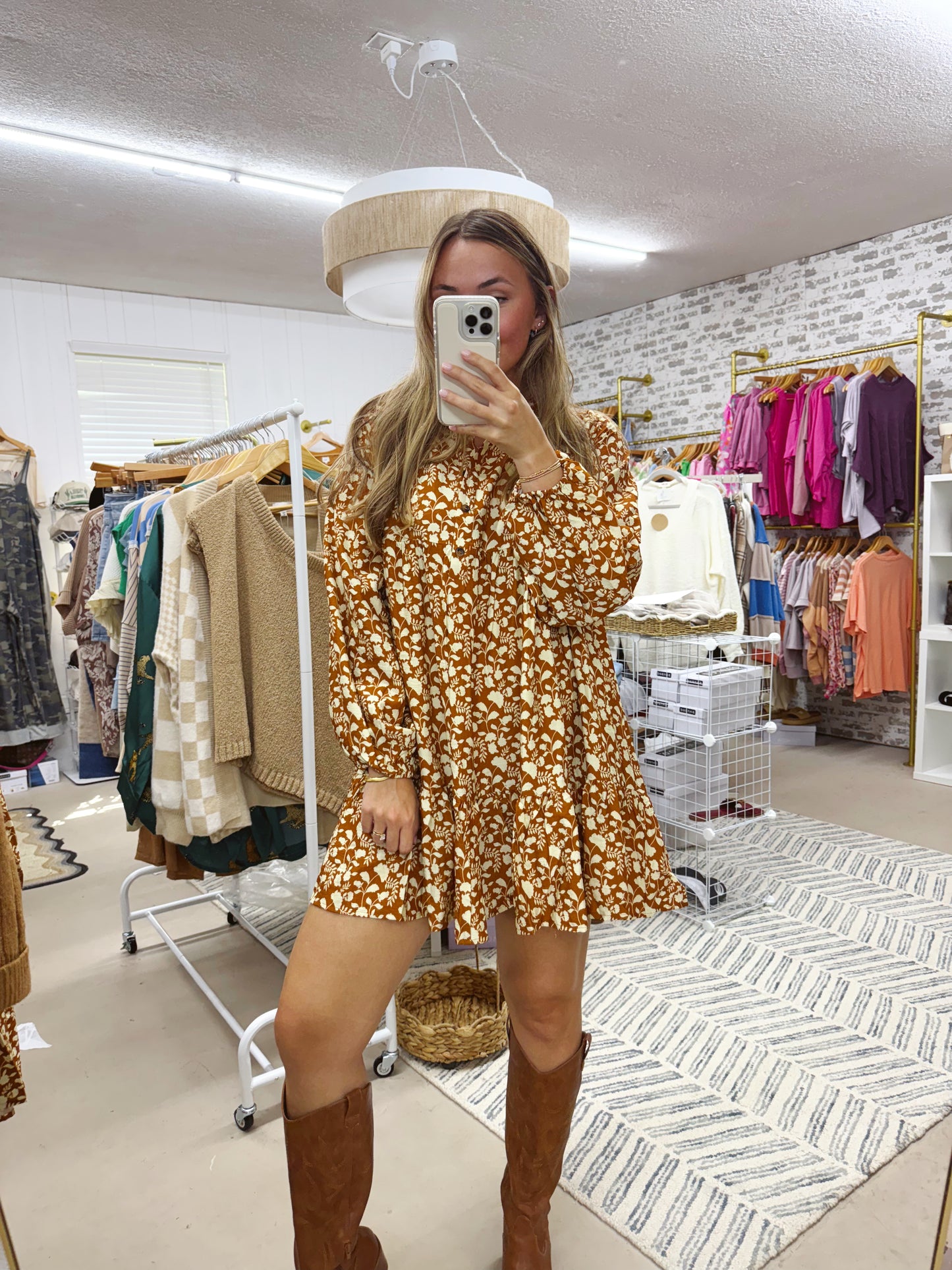 The Jolene | Fall Floral Babydoll Dress