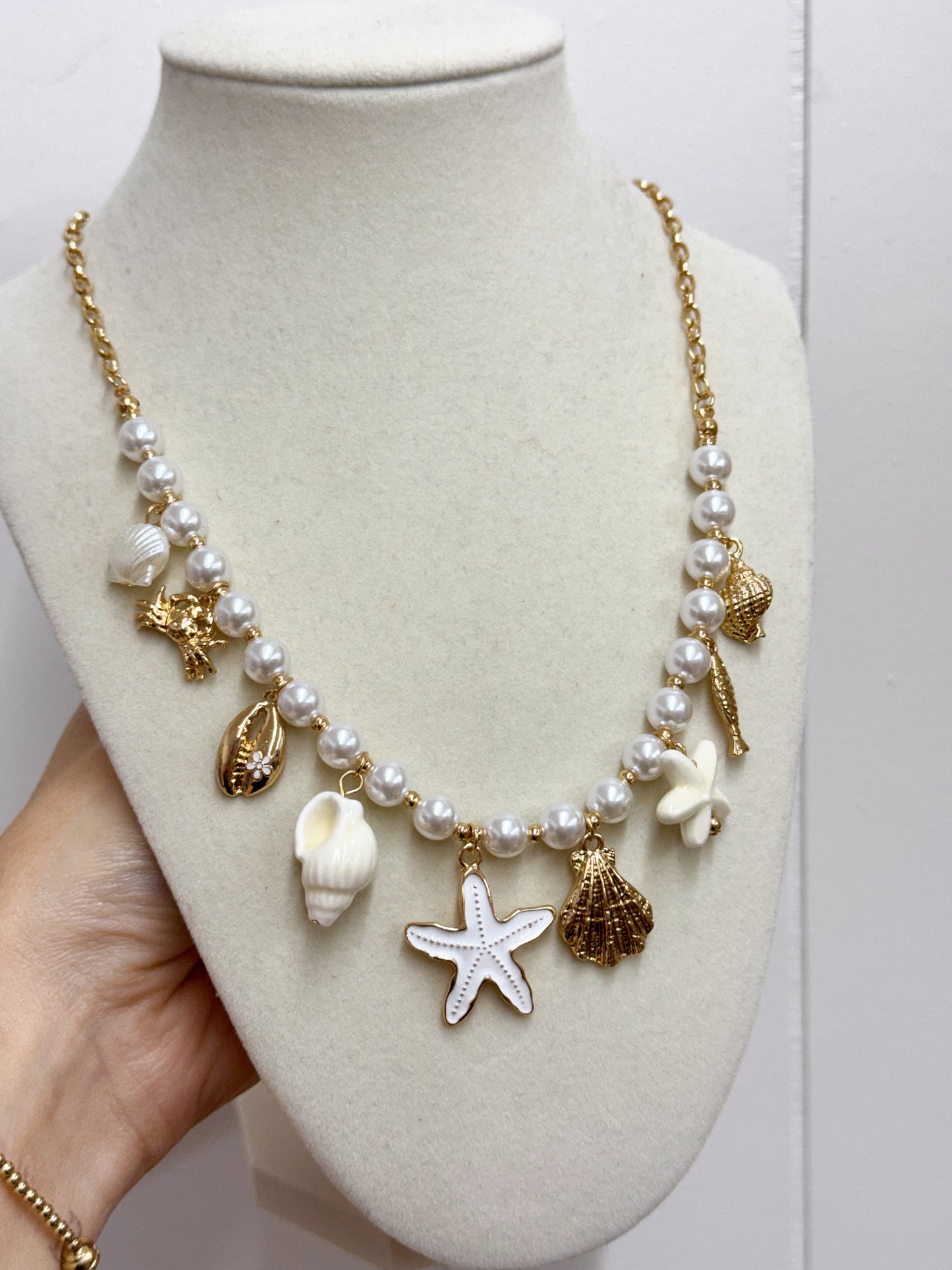 The Seaside Pearl Charm Necklace