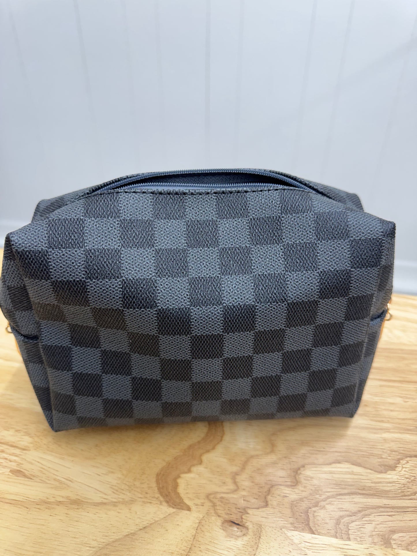 Checkered Cosmetic Bag