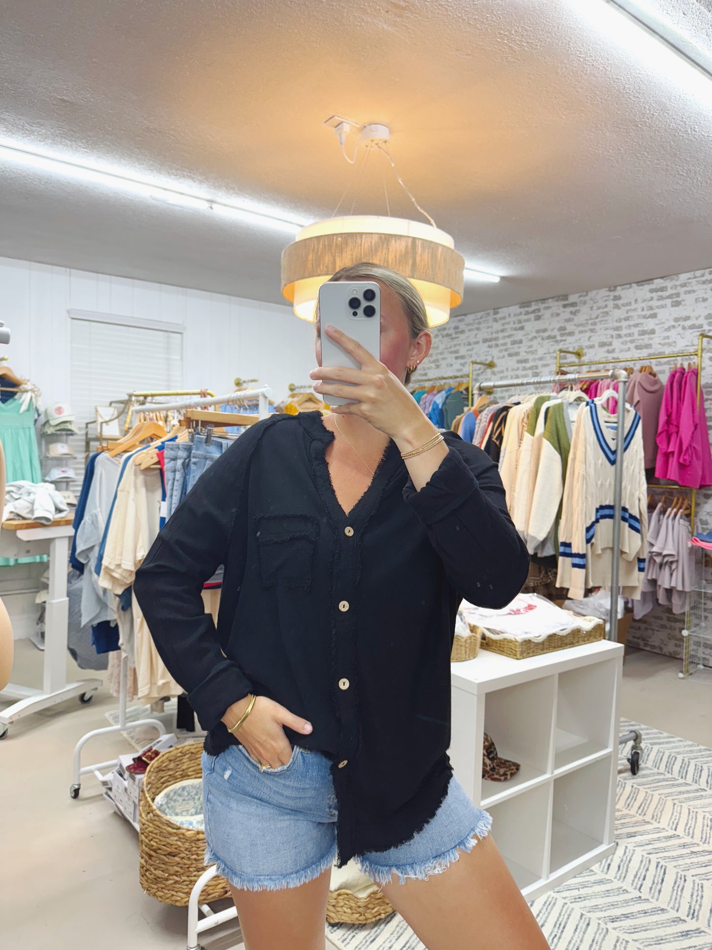 The Evelyn | Black Gauze Tunic Top