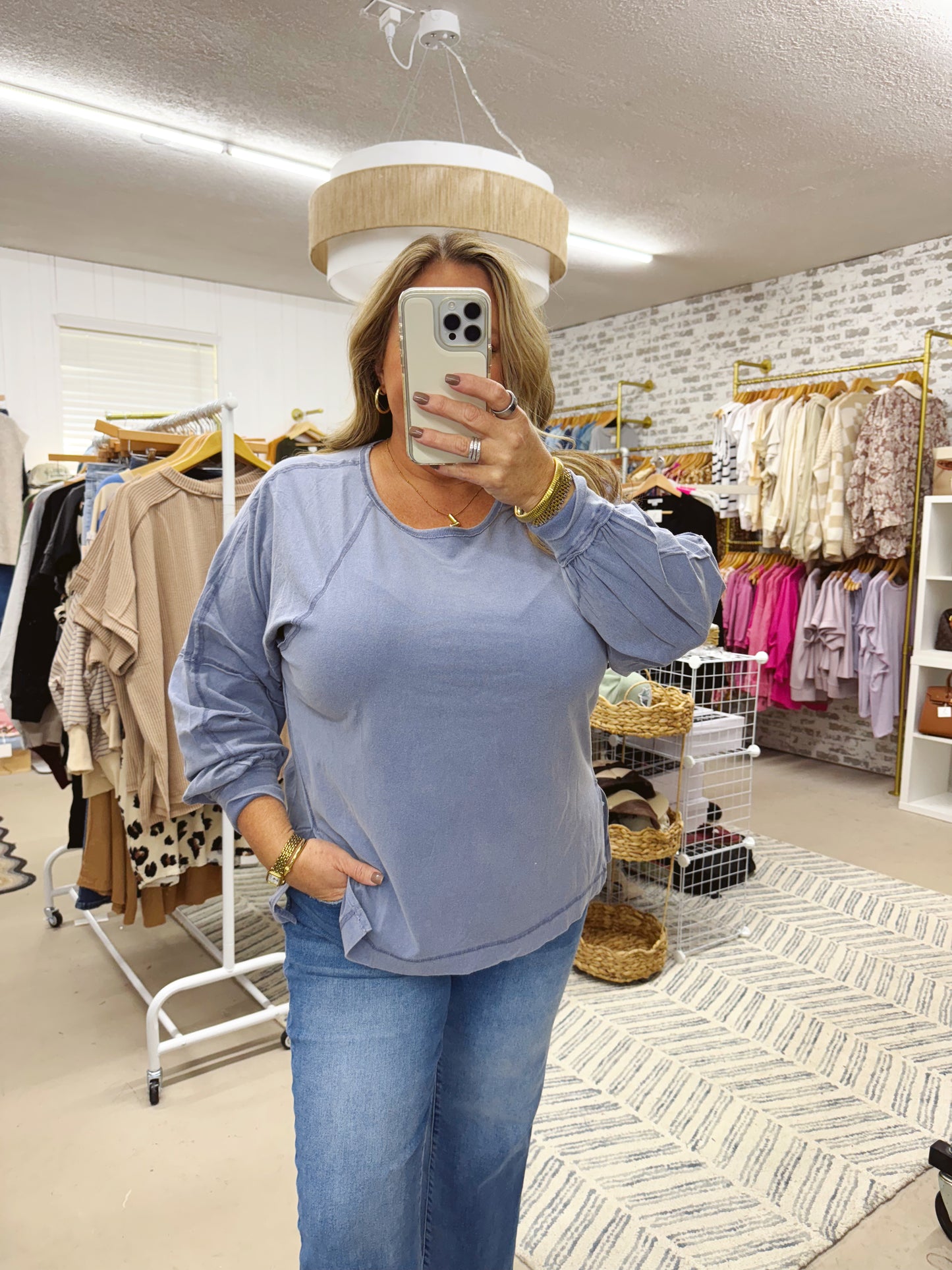 The Chloe | Washed Blue Long Sleeve