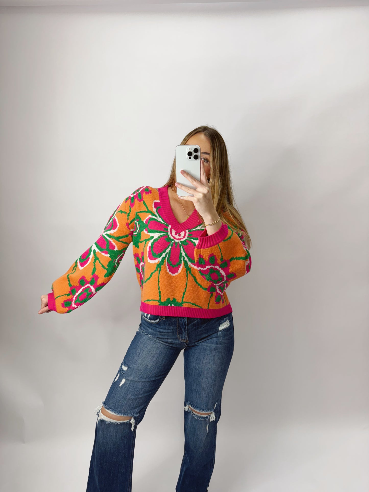 The Kristine | Floral Spring Sweater
