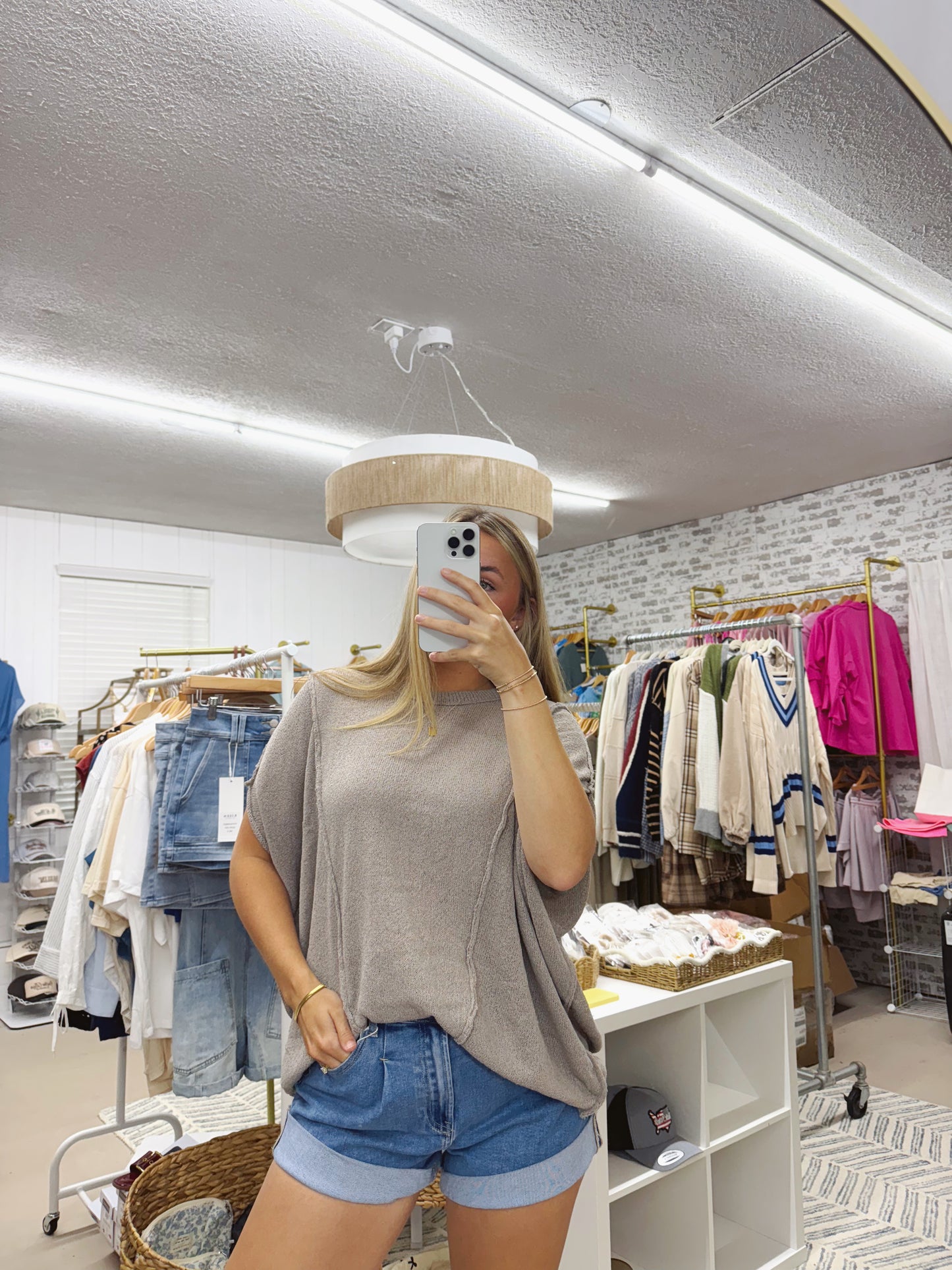 The Kristie | Taupe Oversized Top
