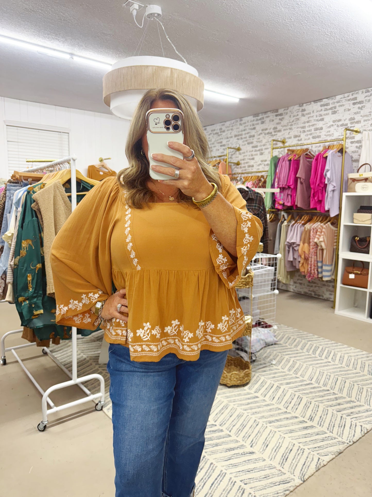 The Christina | Camel Peplum Top