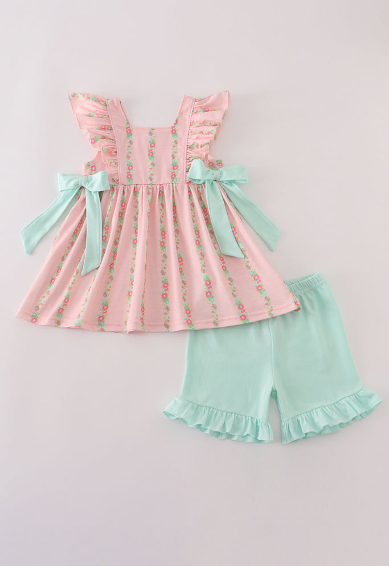 The Mallory | Pink Floral Shorts Set