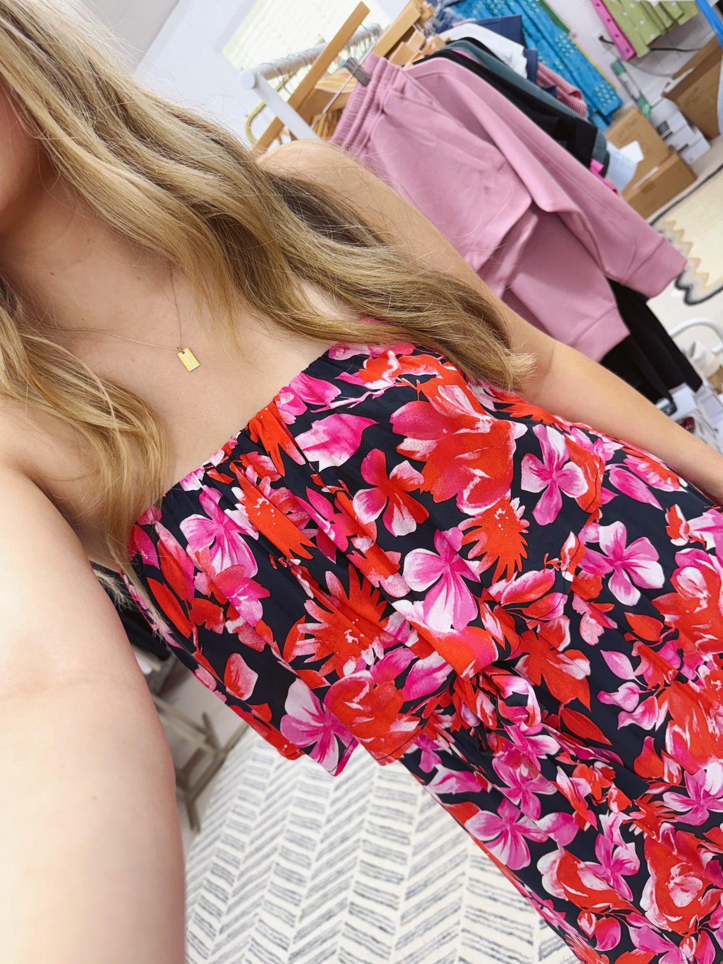 The Foxy | Strapless Floral Print Maxi