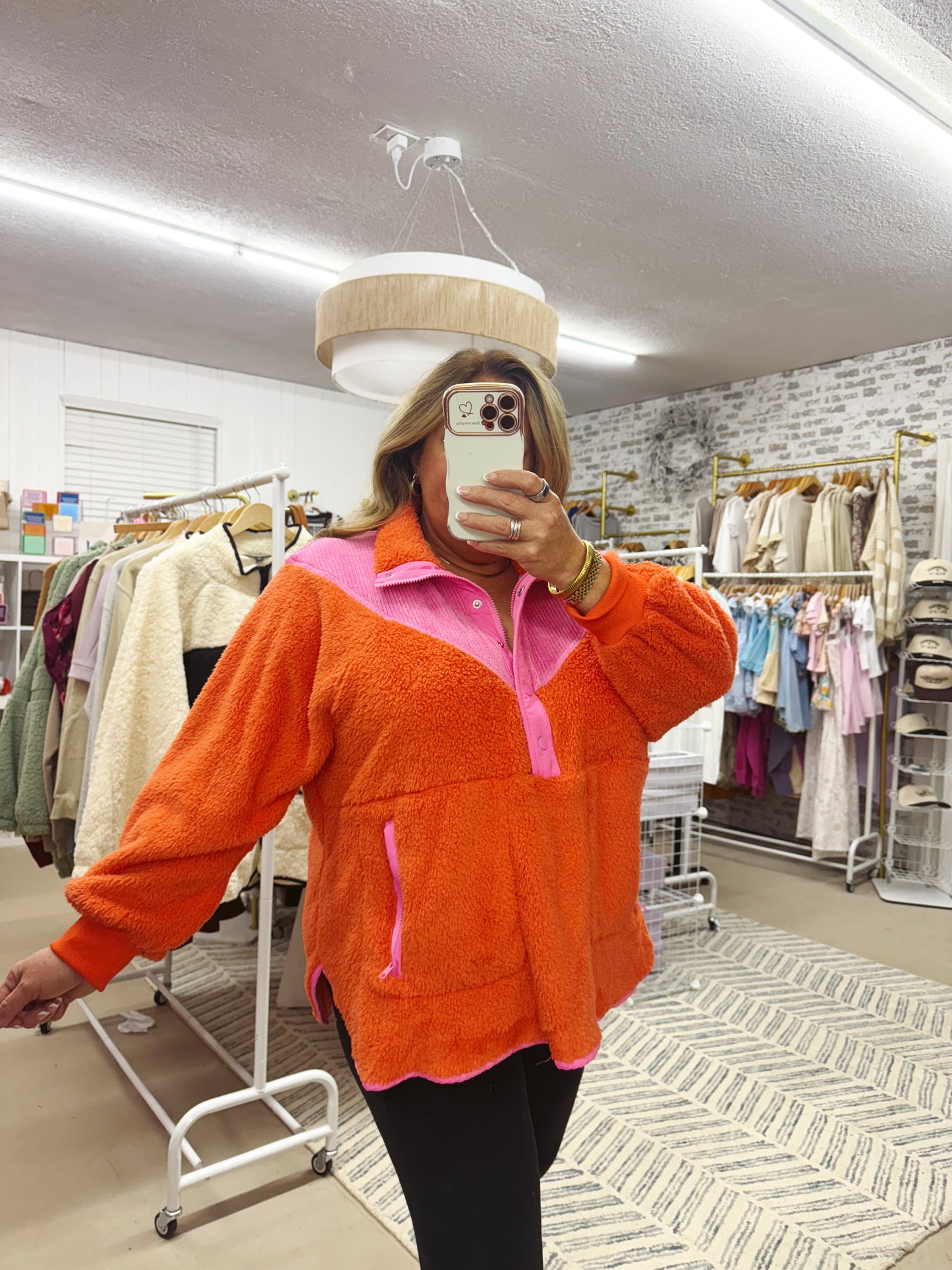 The Georgina | Orange and Pink Pullover