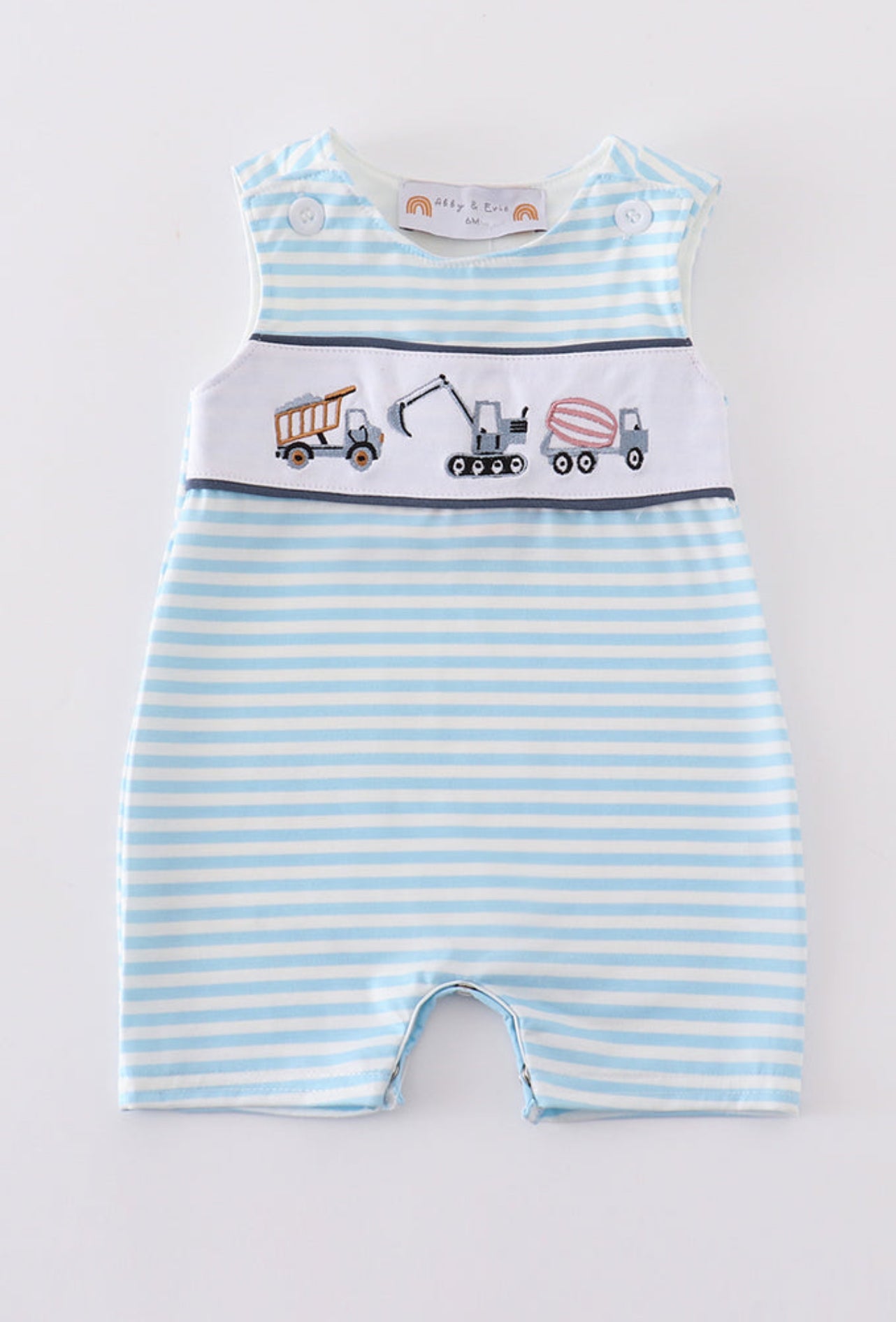 The Benji | Embroidered Tractor Romper