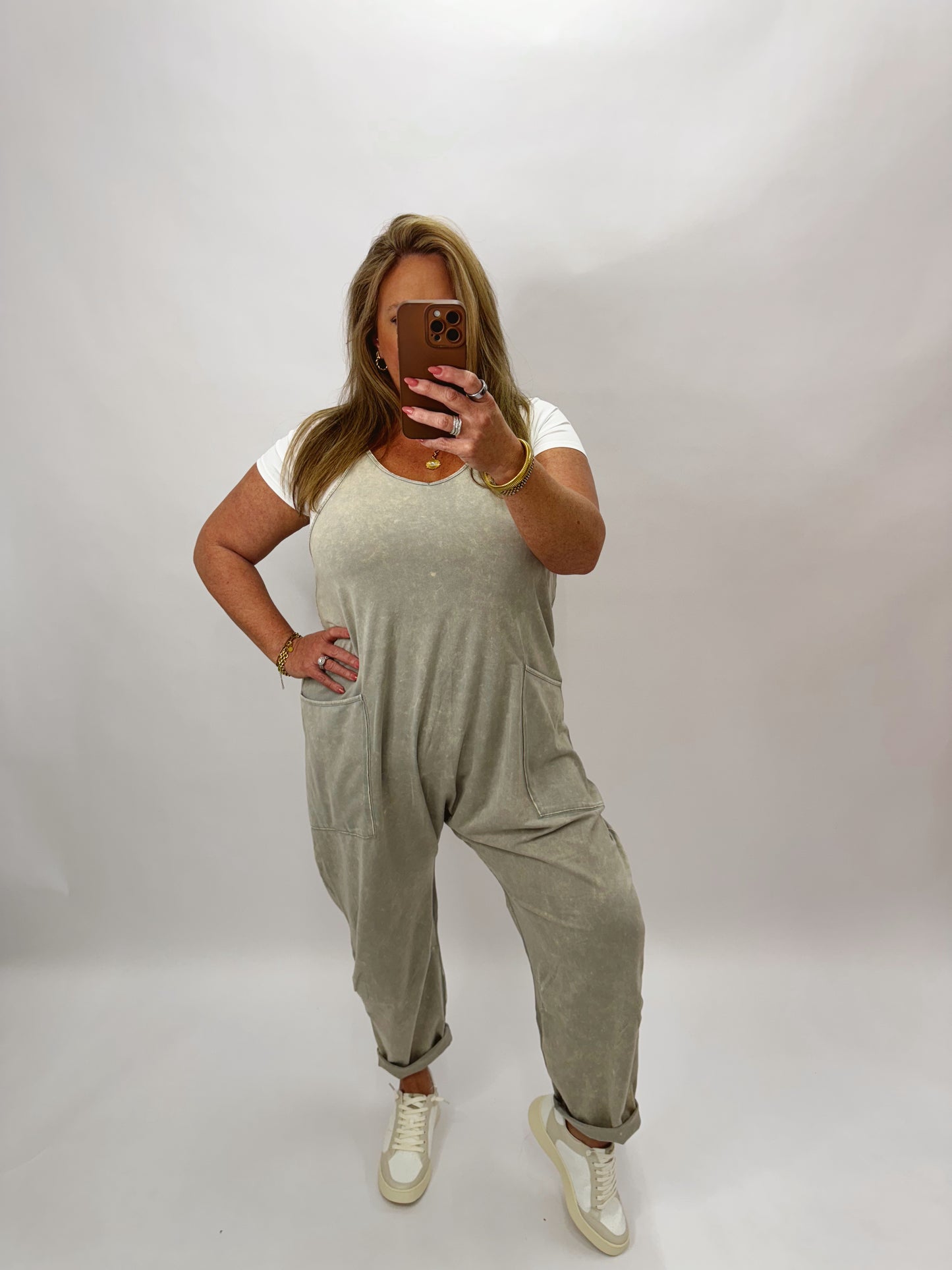 The Rhonda | Stone Wash Oversized Jumpsuit