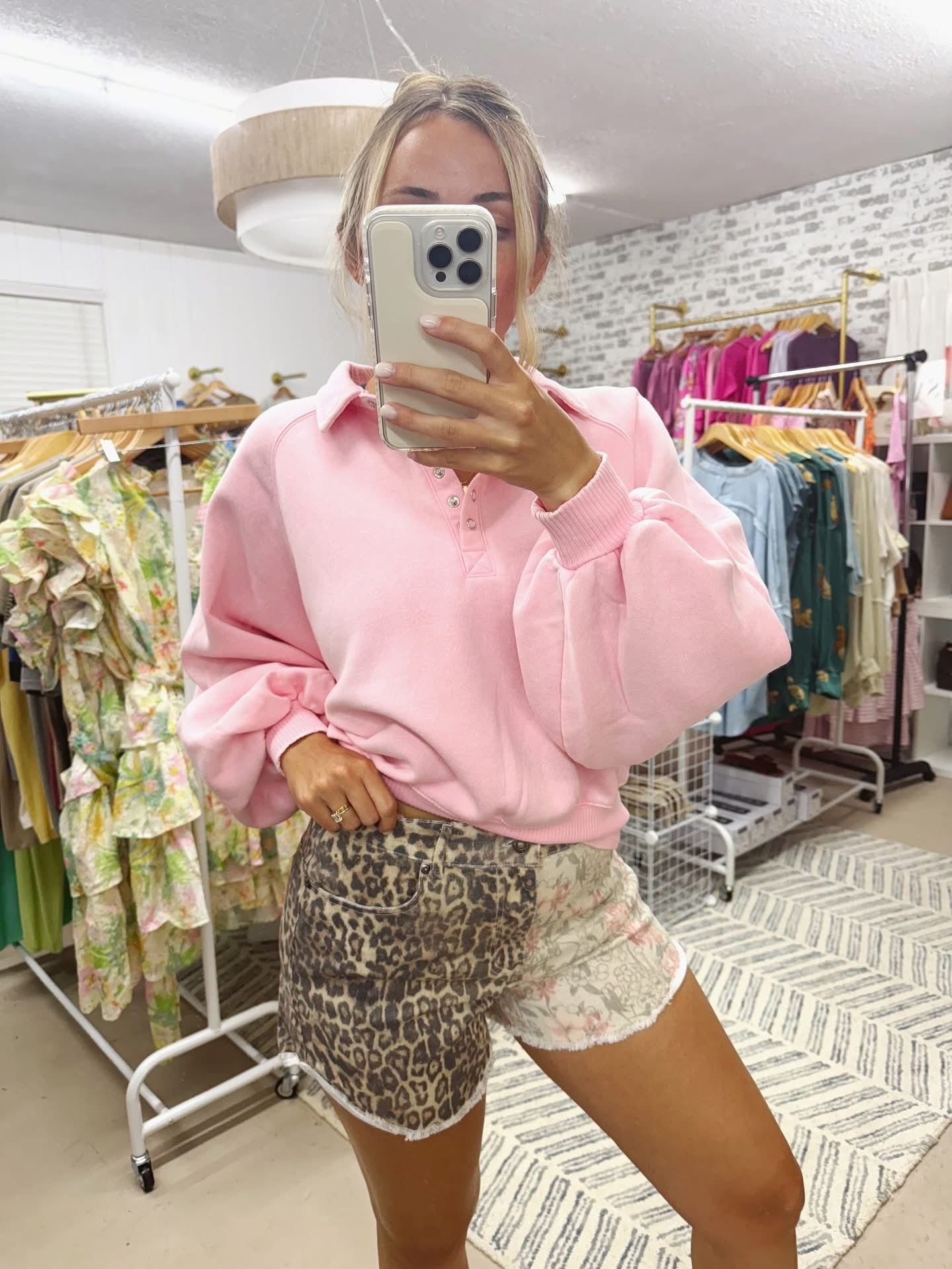 The Leopard Floral Split Seam Shorts