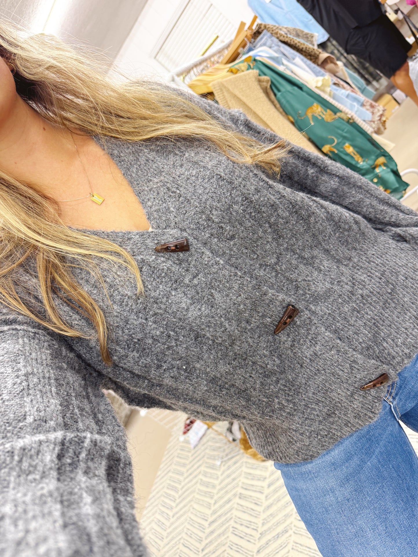 The Jane | Charcoal Sweater Cardigan