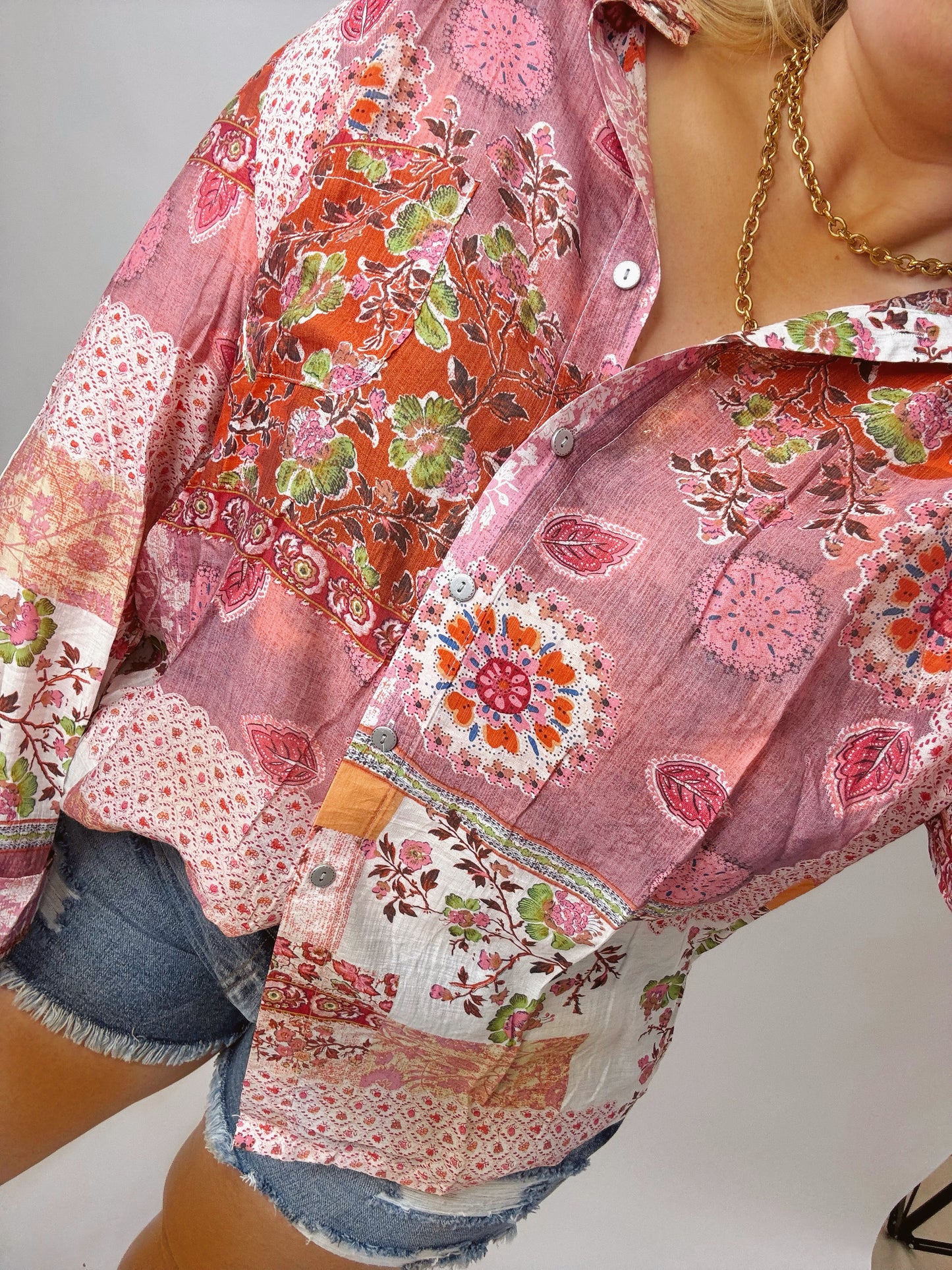 The Simona | Colorful Printed Button Up