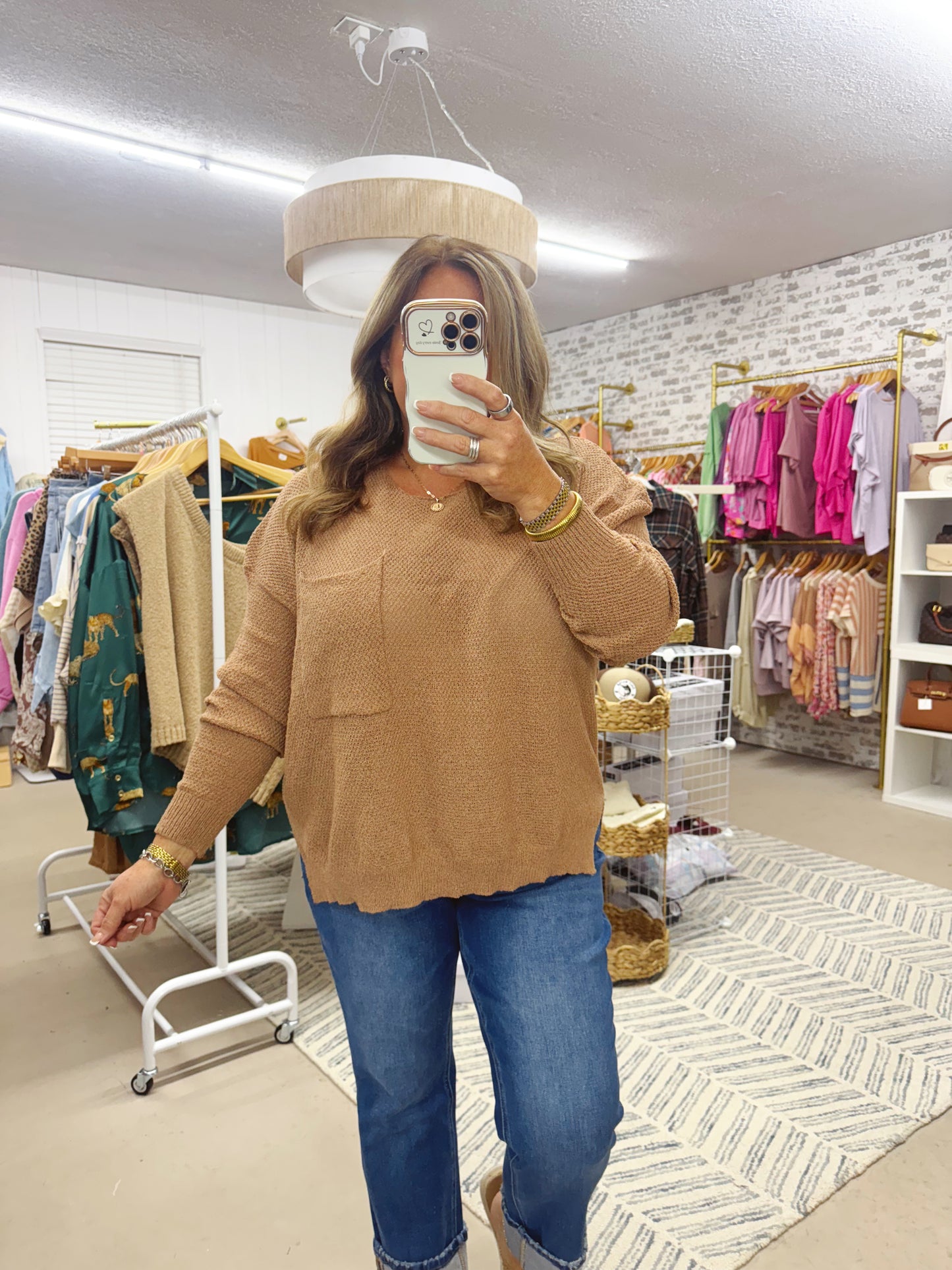 The Shanda | Mocha Textured Sweater