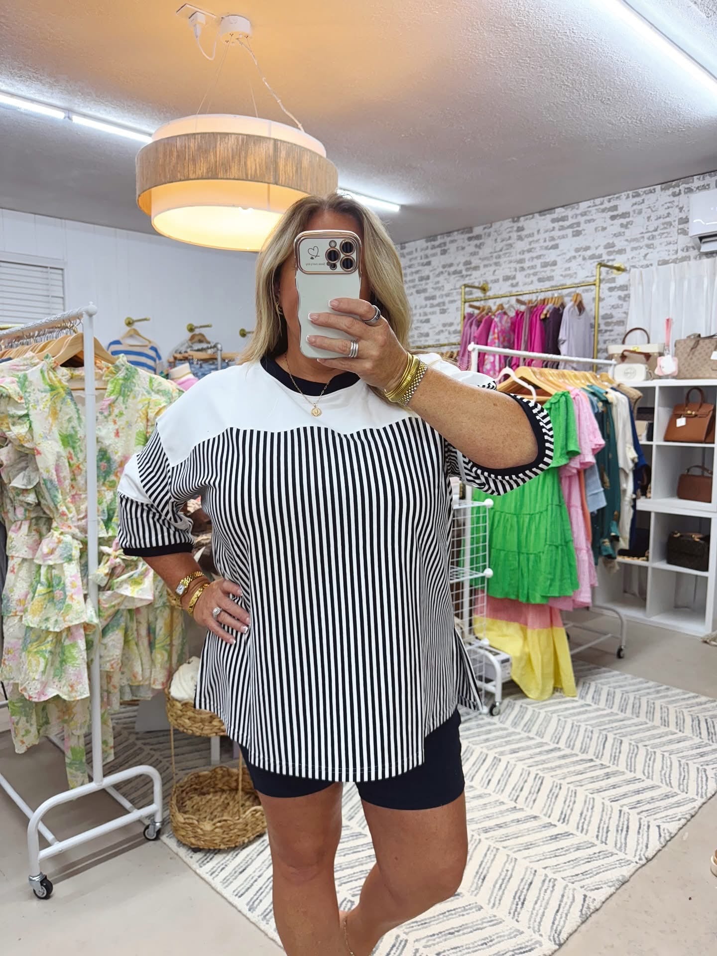 The Layla | Oversized Black Striped Top