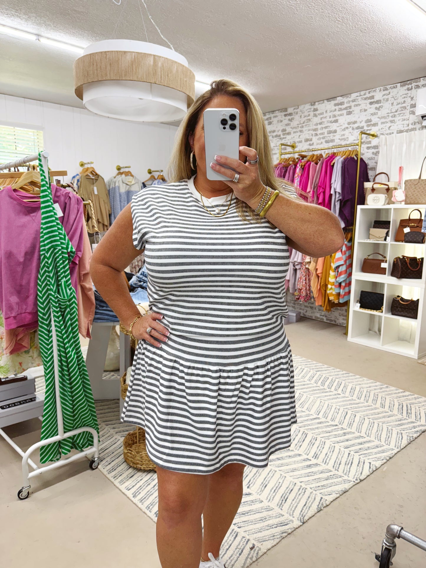 The Stripes Skort Set | Charcoal