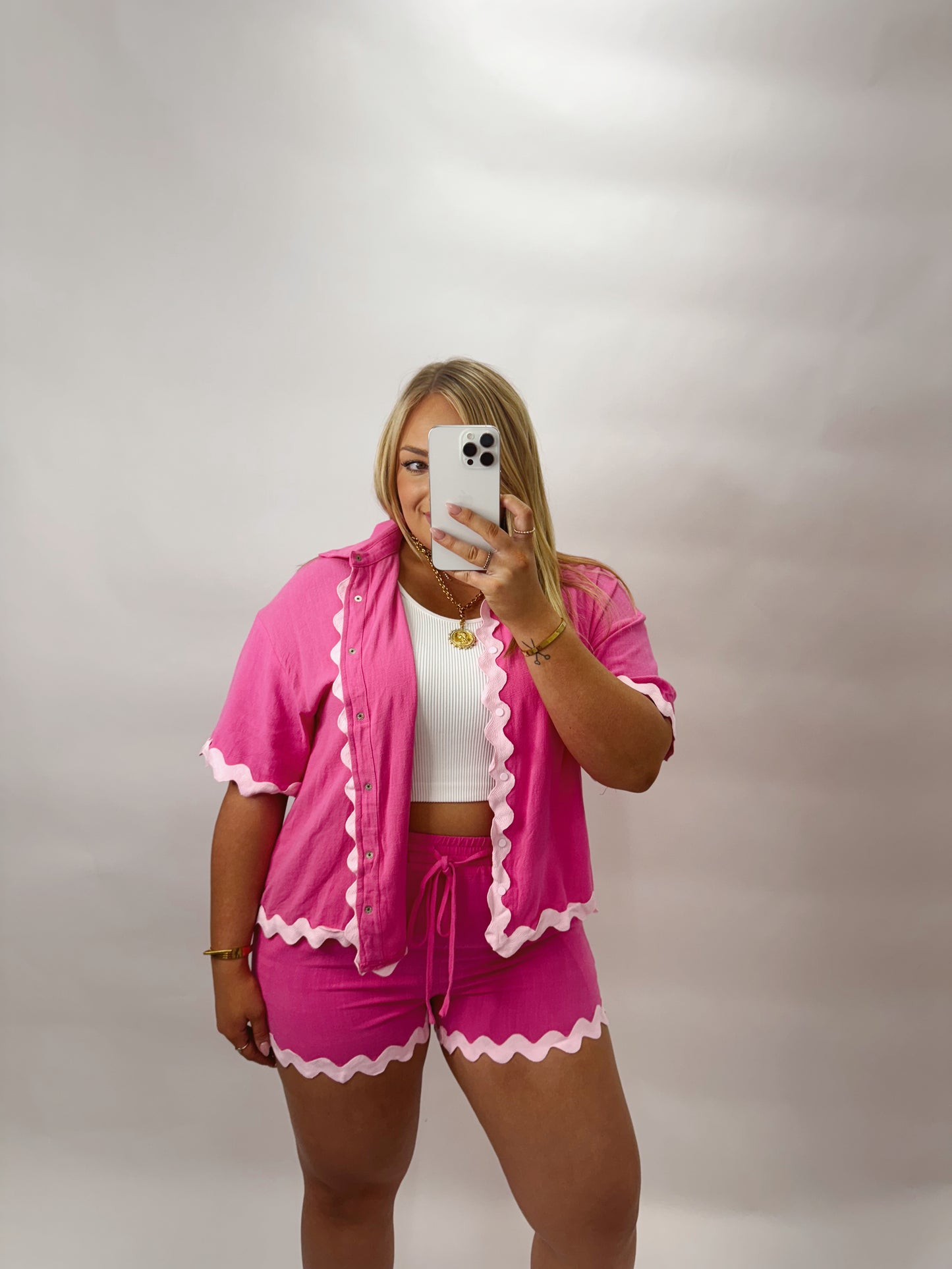 The Candice | Pink Ric Rac Set