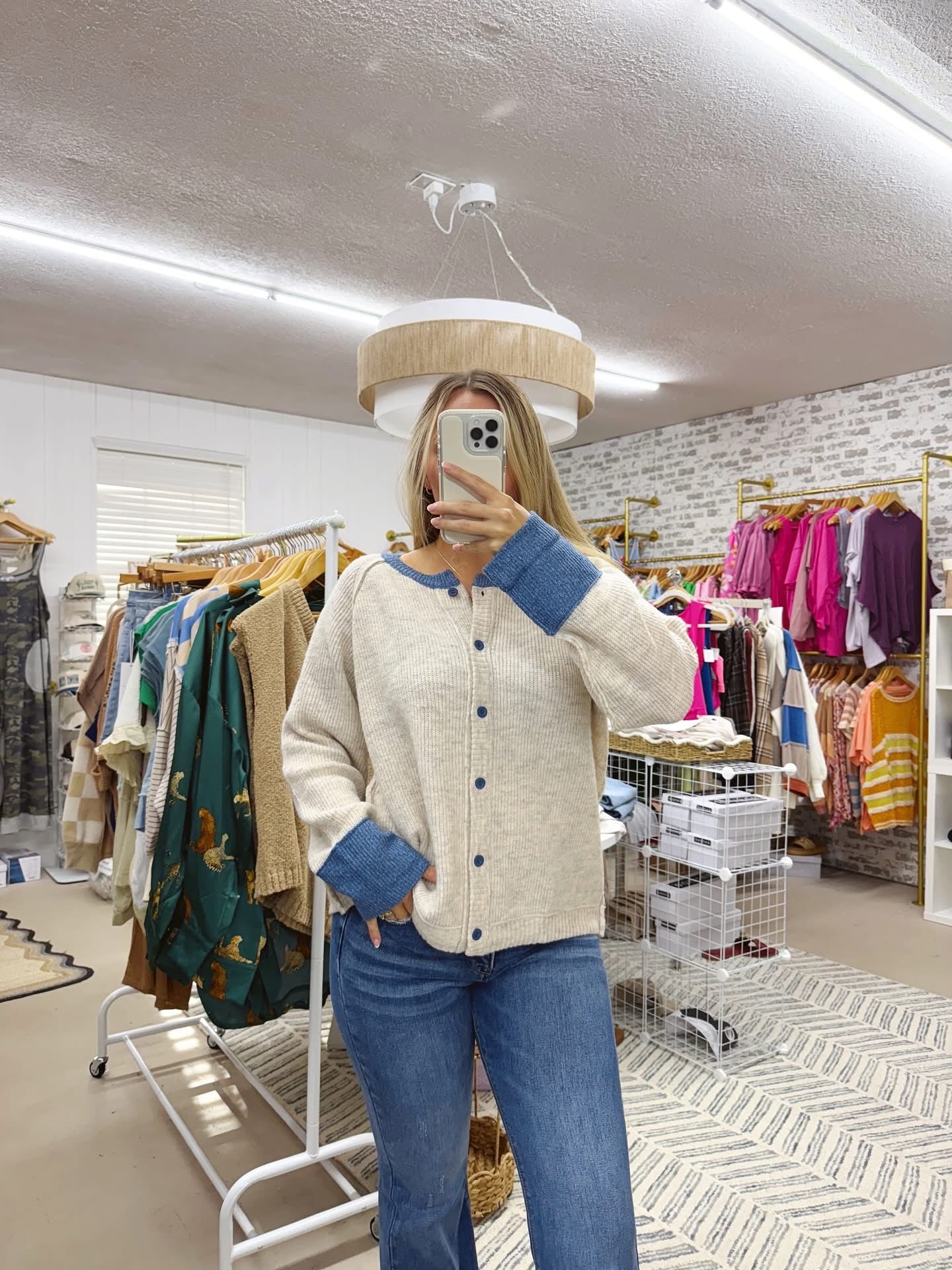 The Teresa | Neutral and Navy Cardigan