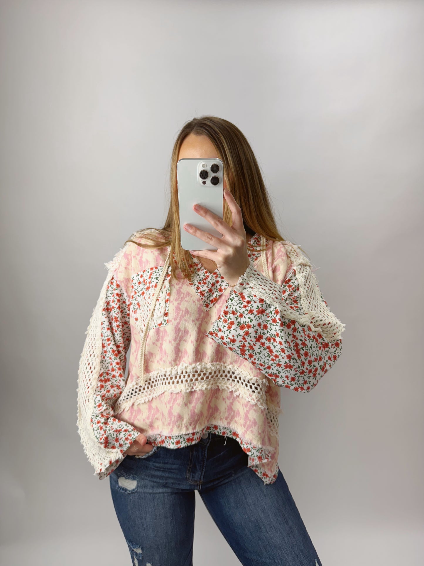 The Tish | Mixed Media Oversized Top