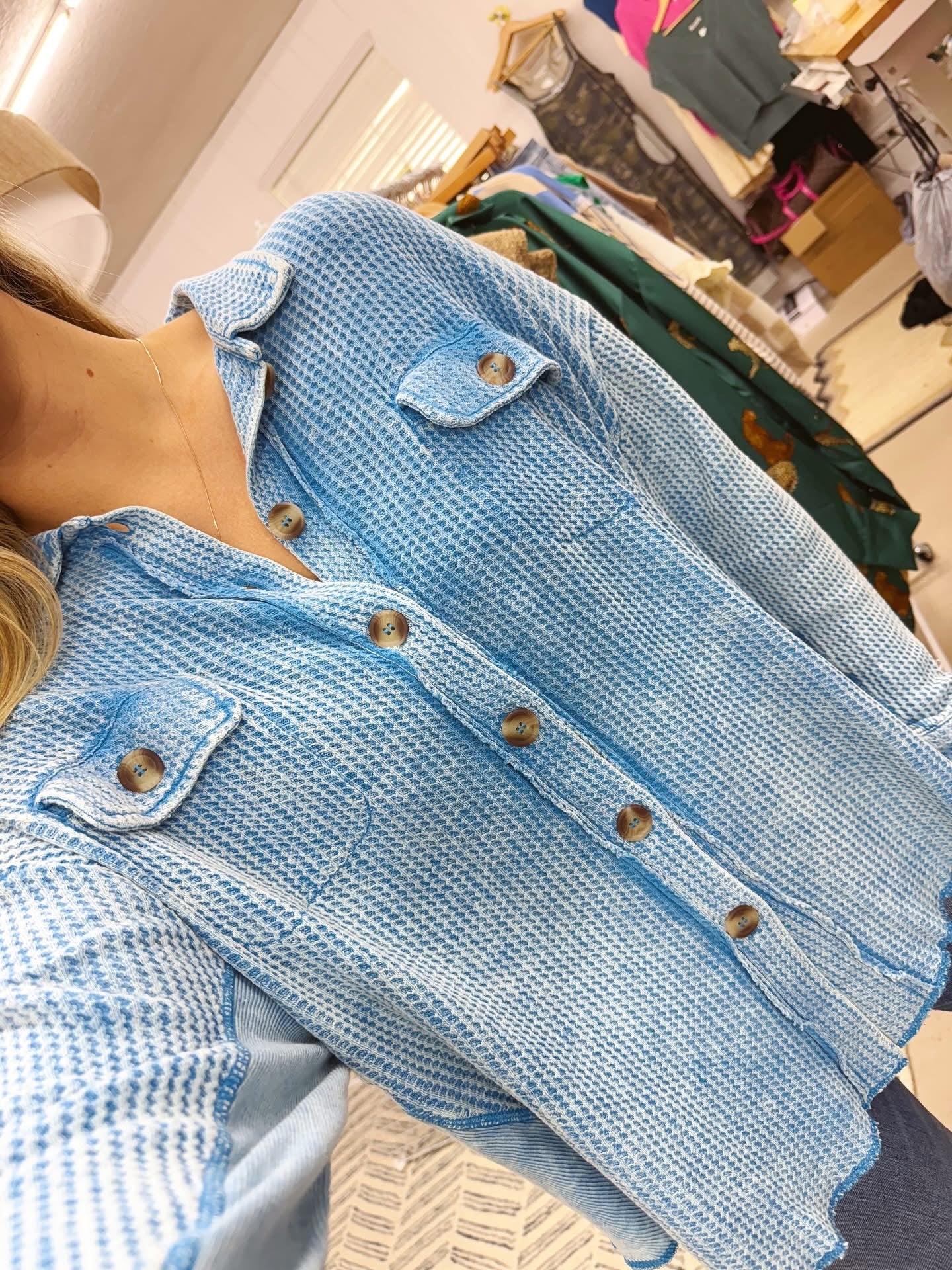The Christie | Blue Button Up