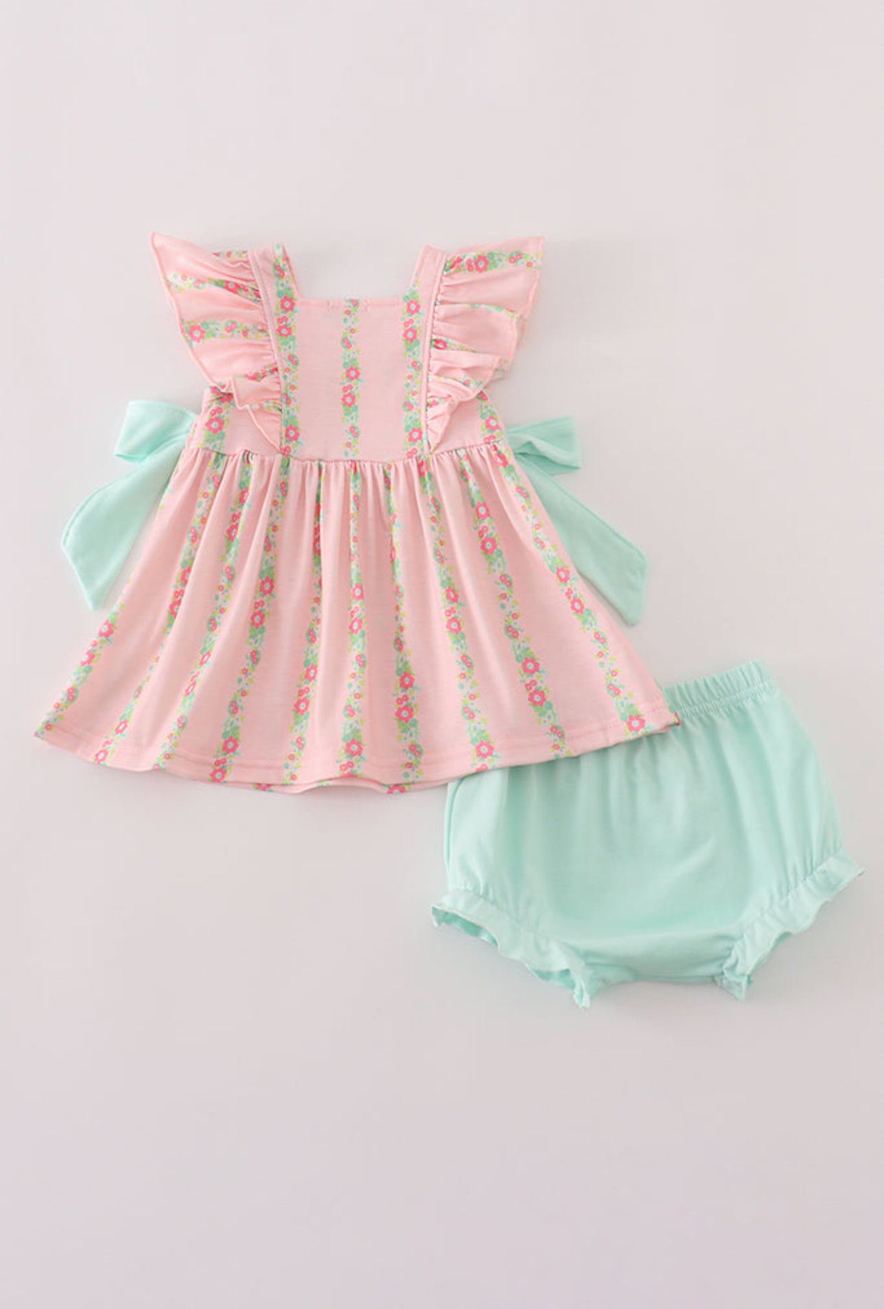 The Mallory | Pink Floral Bloomer Set
