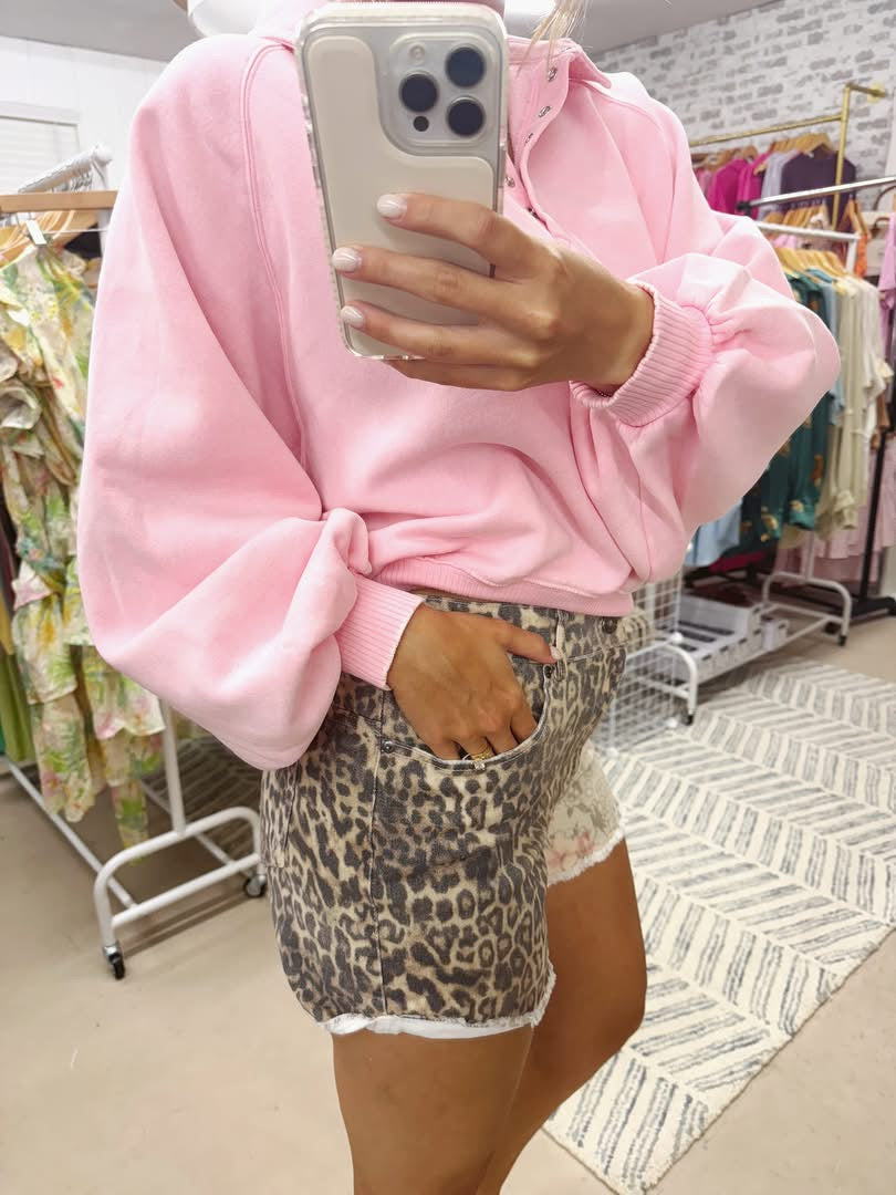 The Leopard Floral Split Seam Shorts