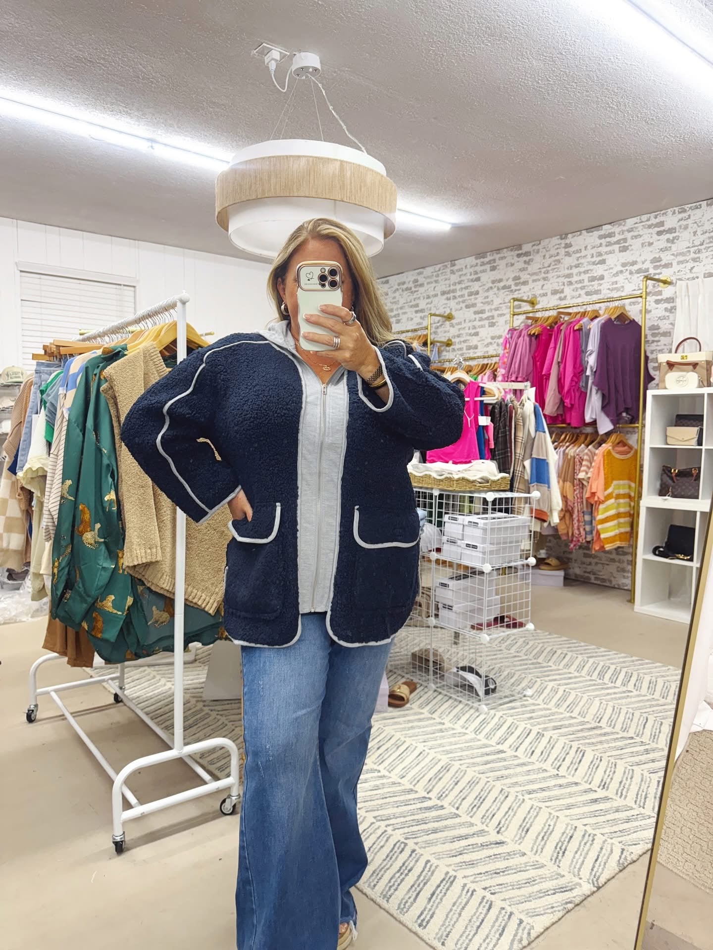 The Kay | Navy and Grey Oversized Jacket