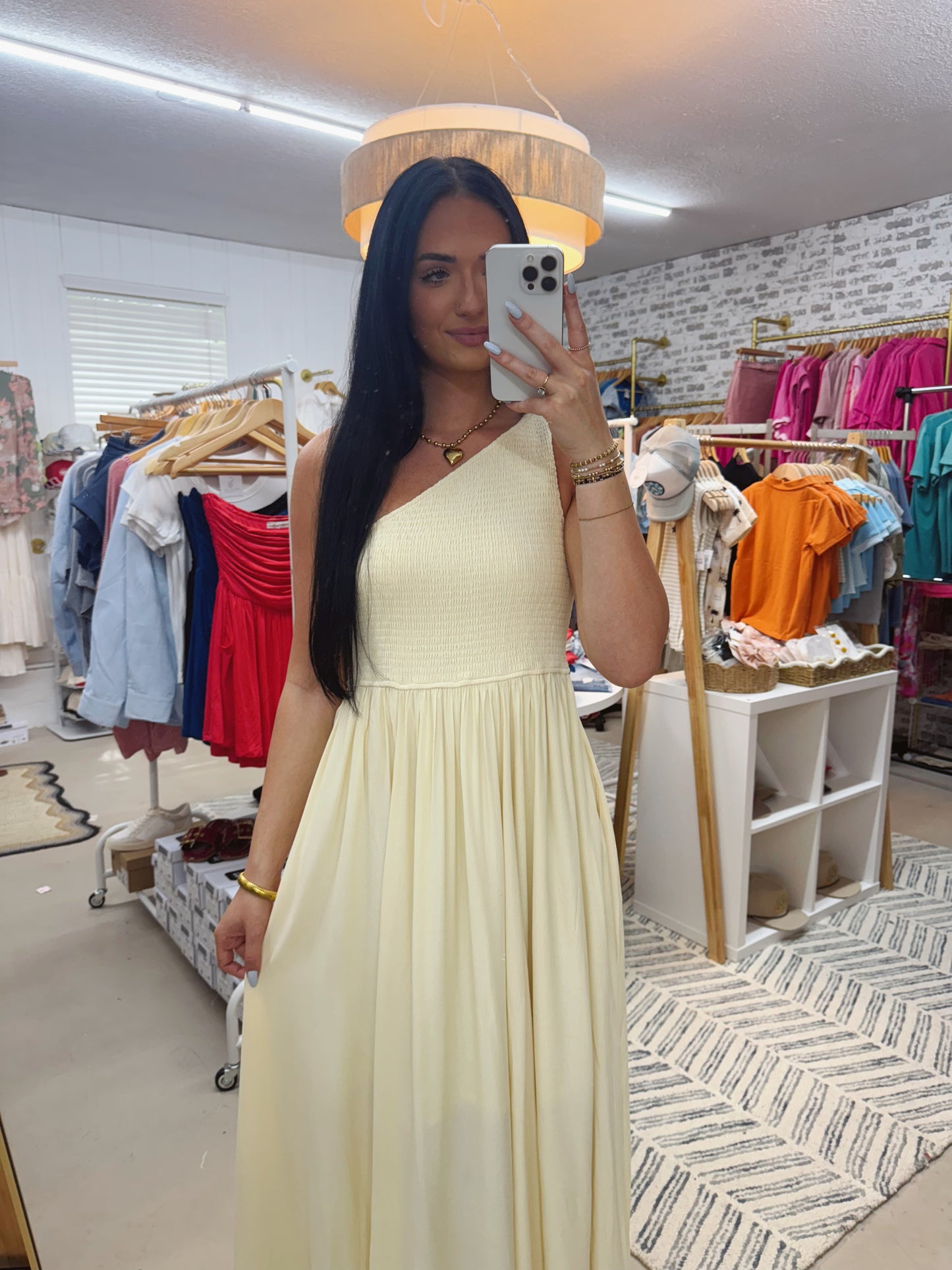 The Kaycen | Cream One Shoulder Maxi Dress