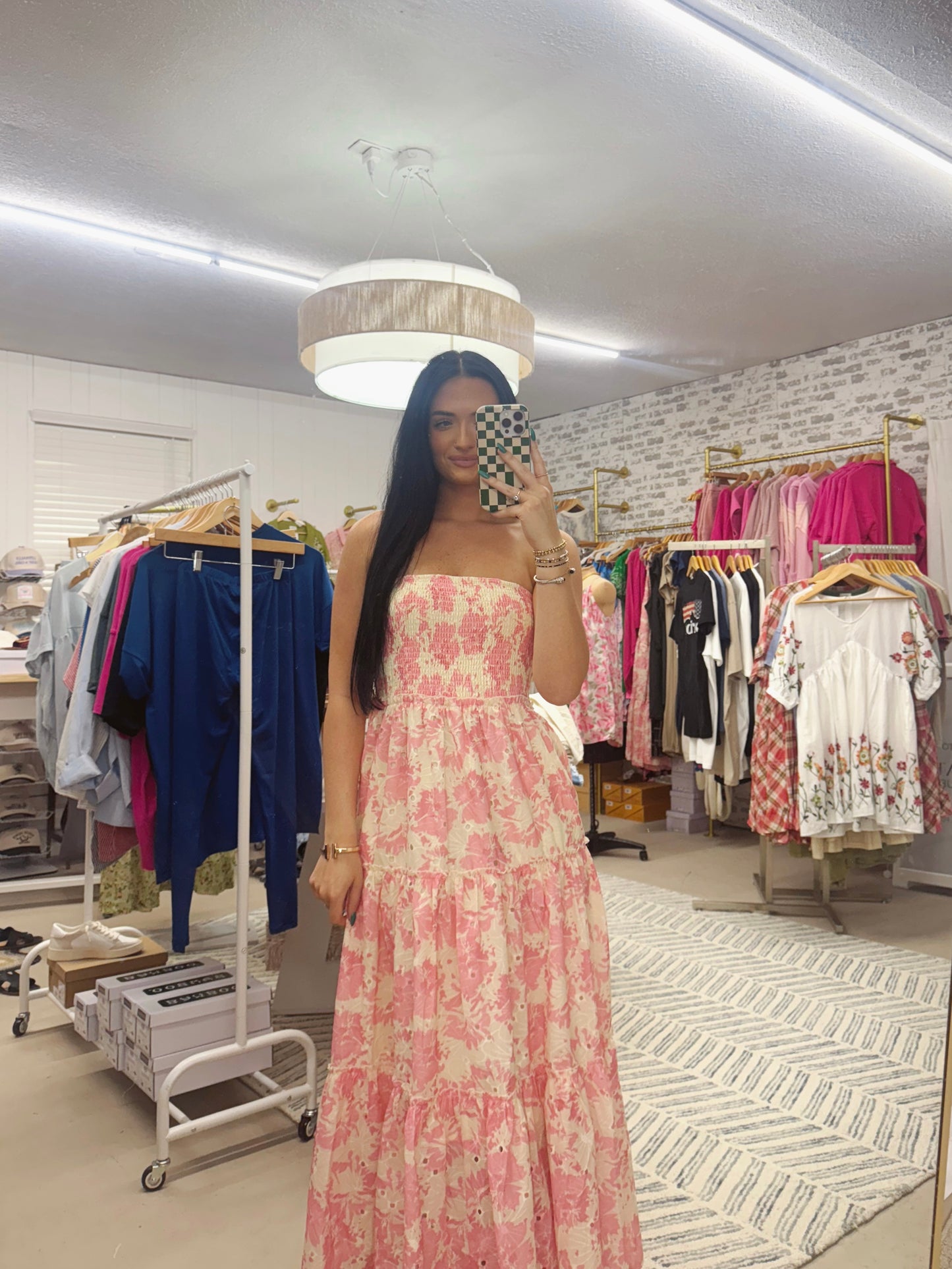 The Rachel | Pink Floral Maxi Dress