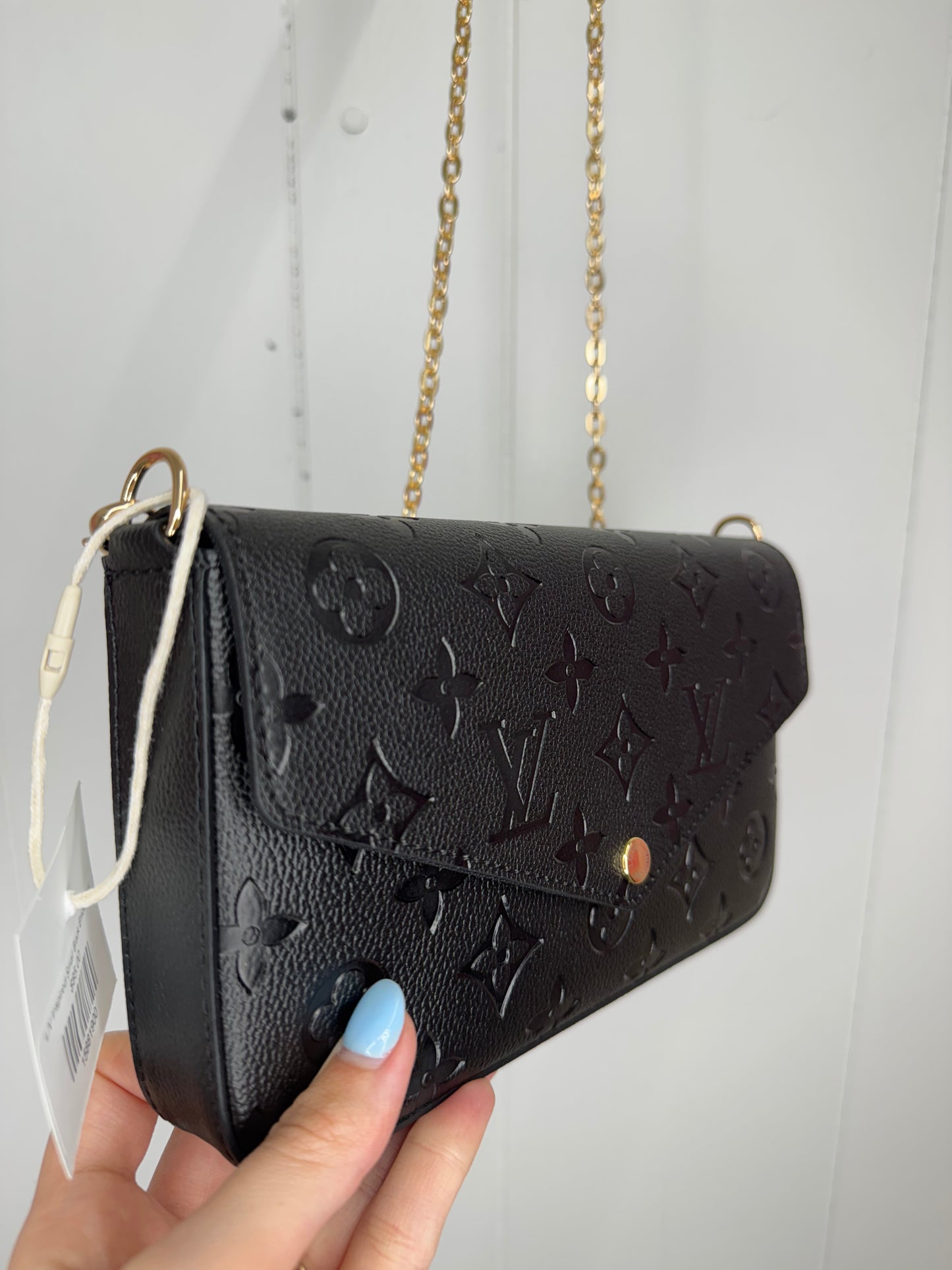 L/V Inspired Small Black Embossed