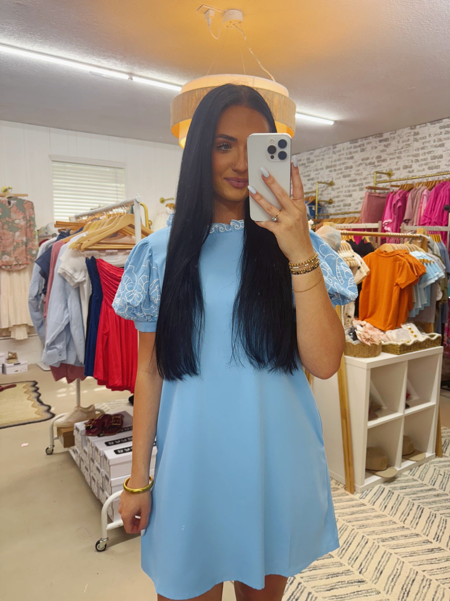 The Kathy | Blue Embroidered Dress