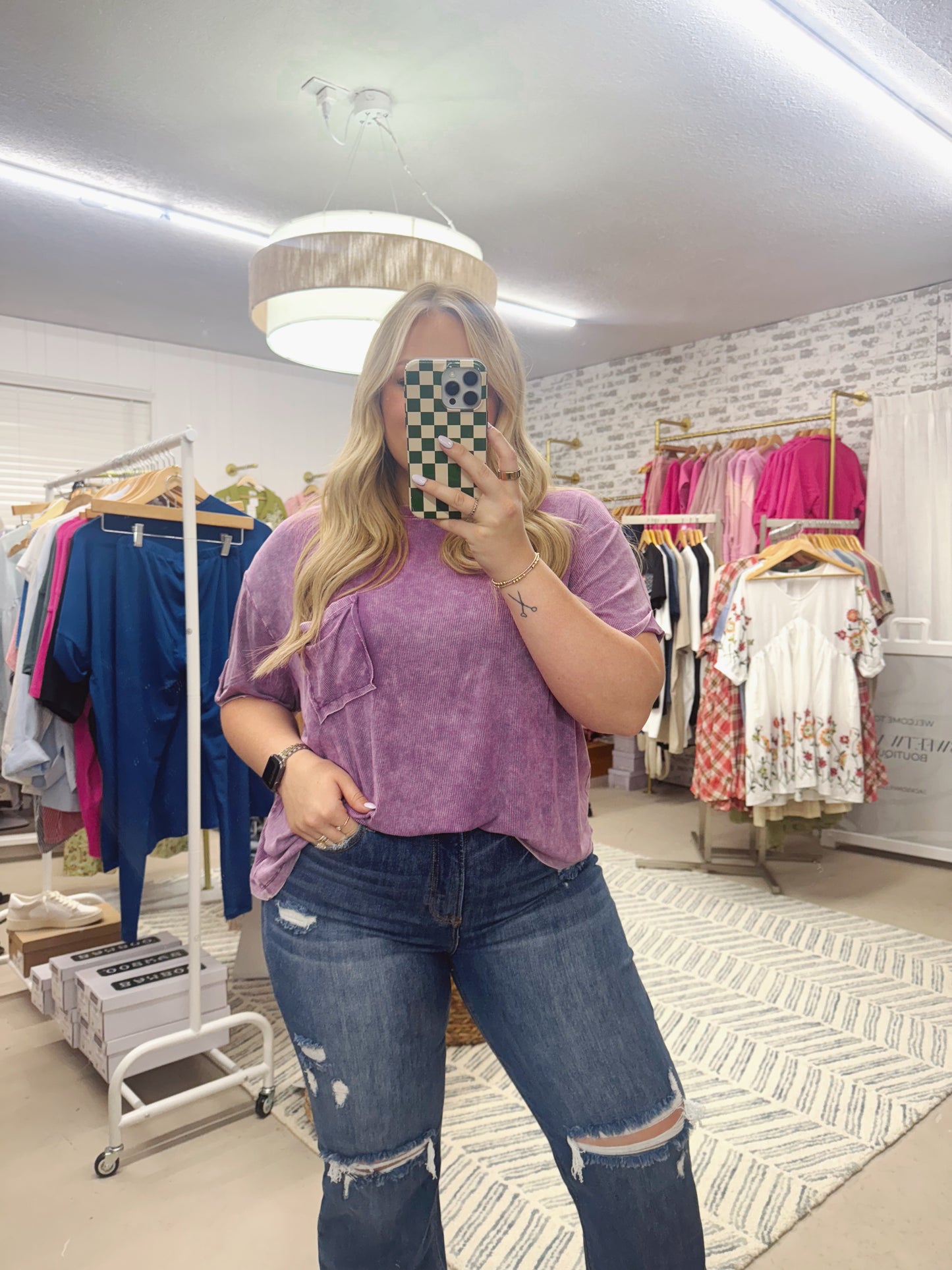 The Scarlett | Purple Slouchy Pocket Tee