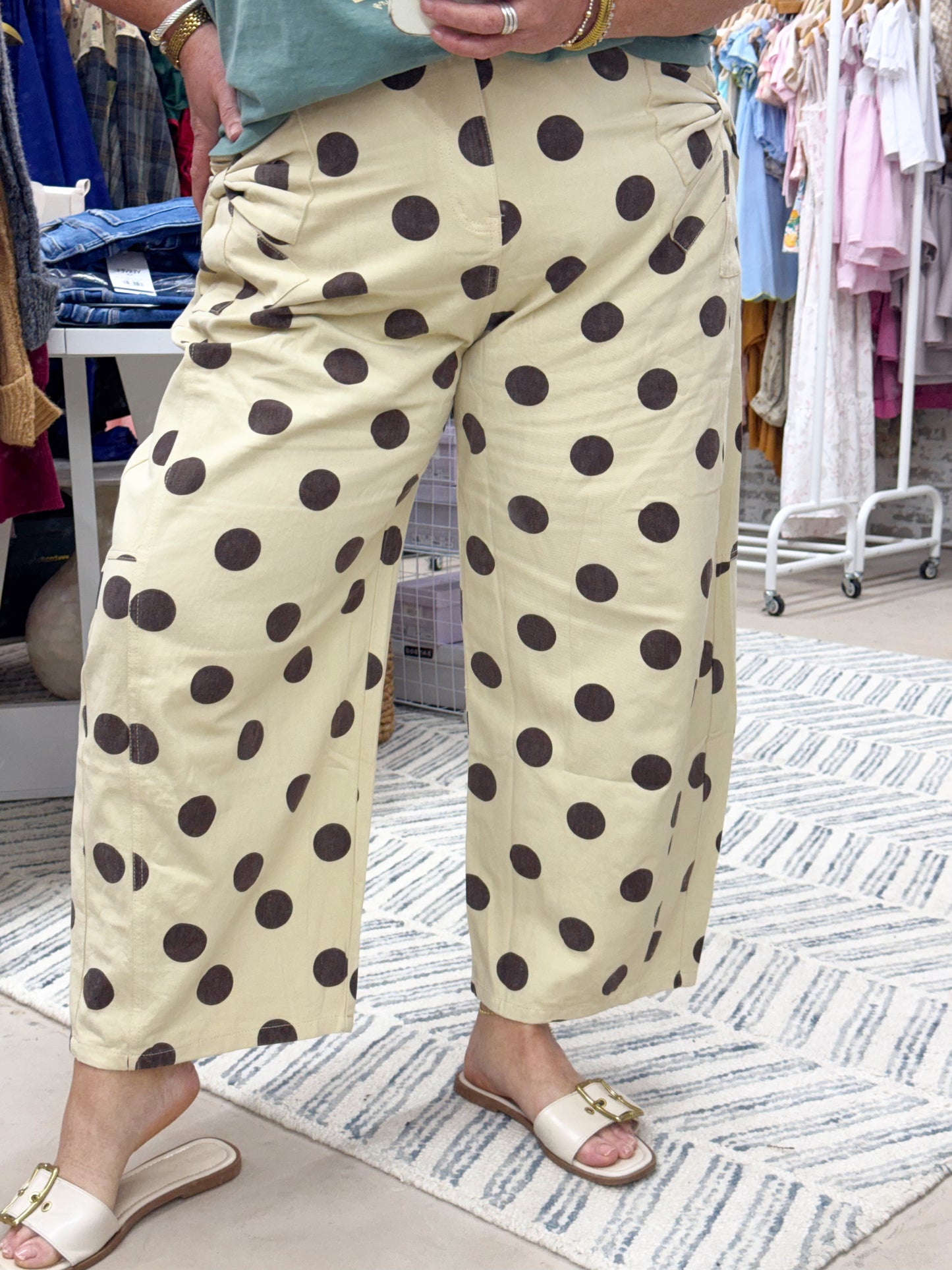 The Polka Dot Barrel Jeans | Taupe