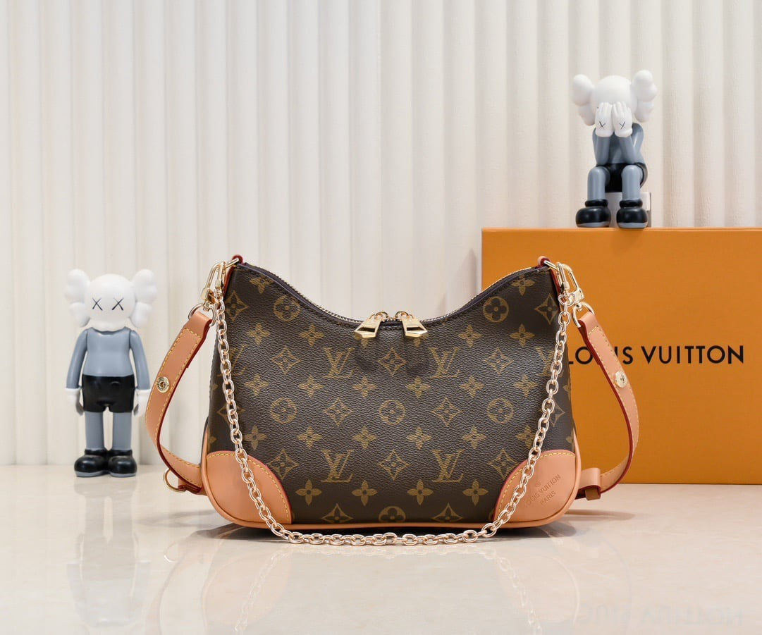 L/V Inspired Structured Logo Shoulder Bag