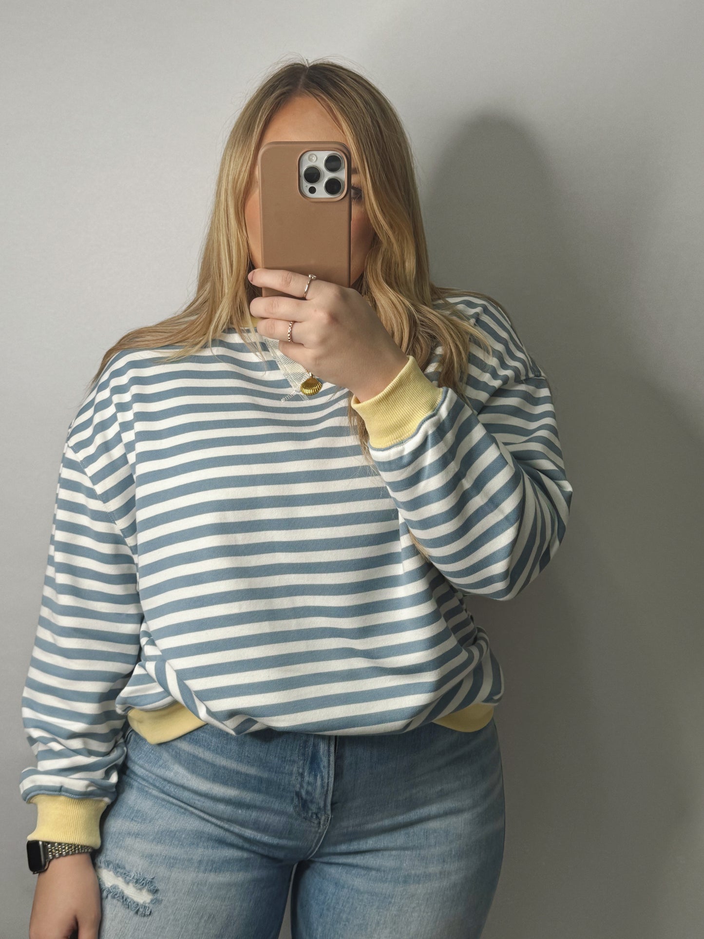 The Coralee | Blue Striped Long Sleeve