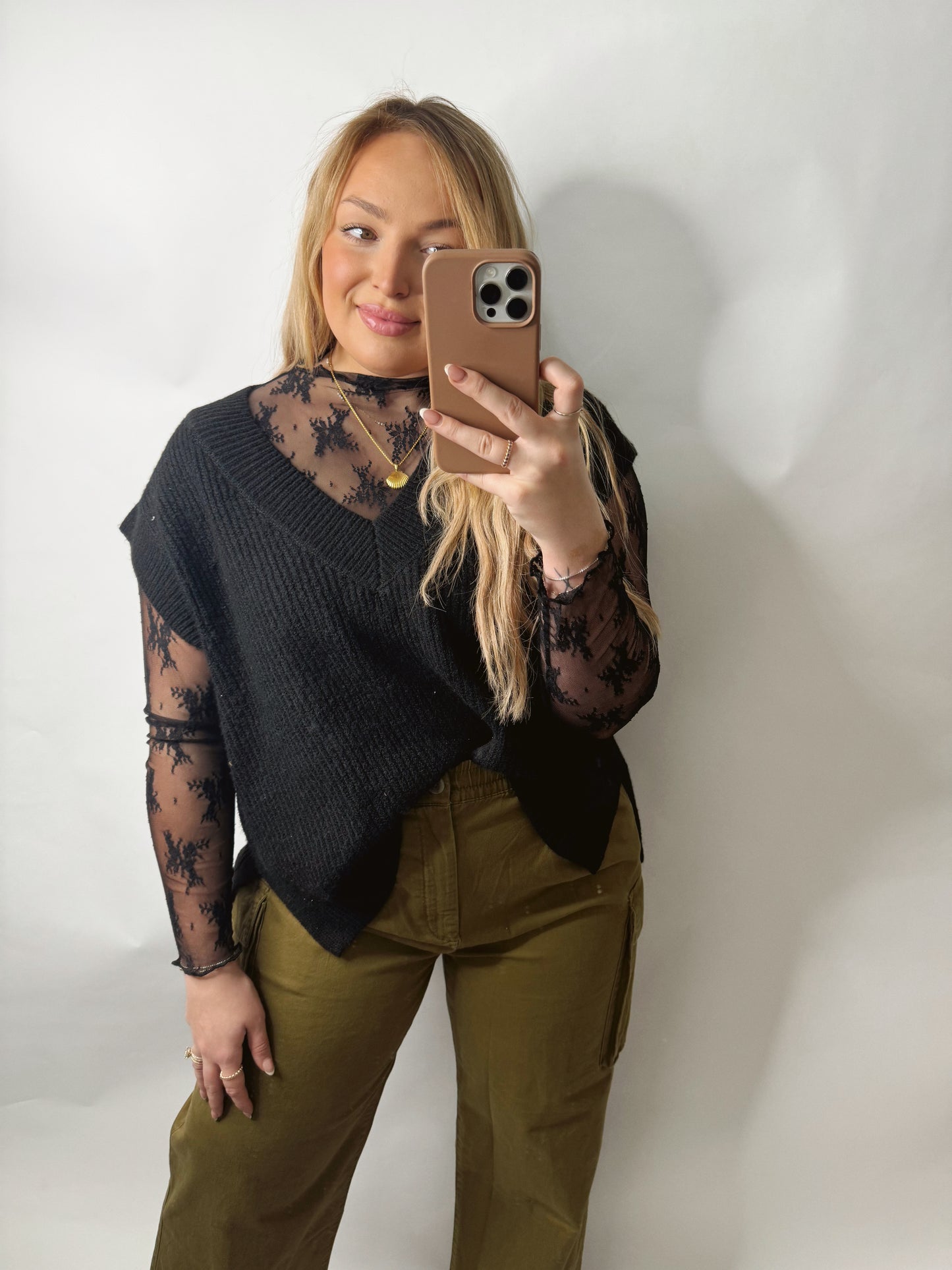 Lace Floral Undershirt | Long Sleeve
