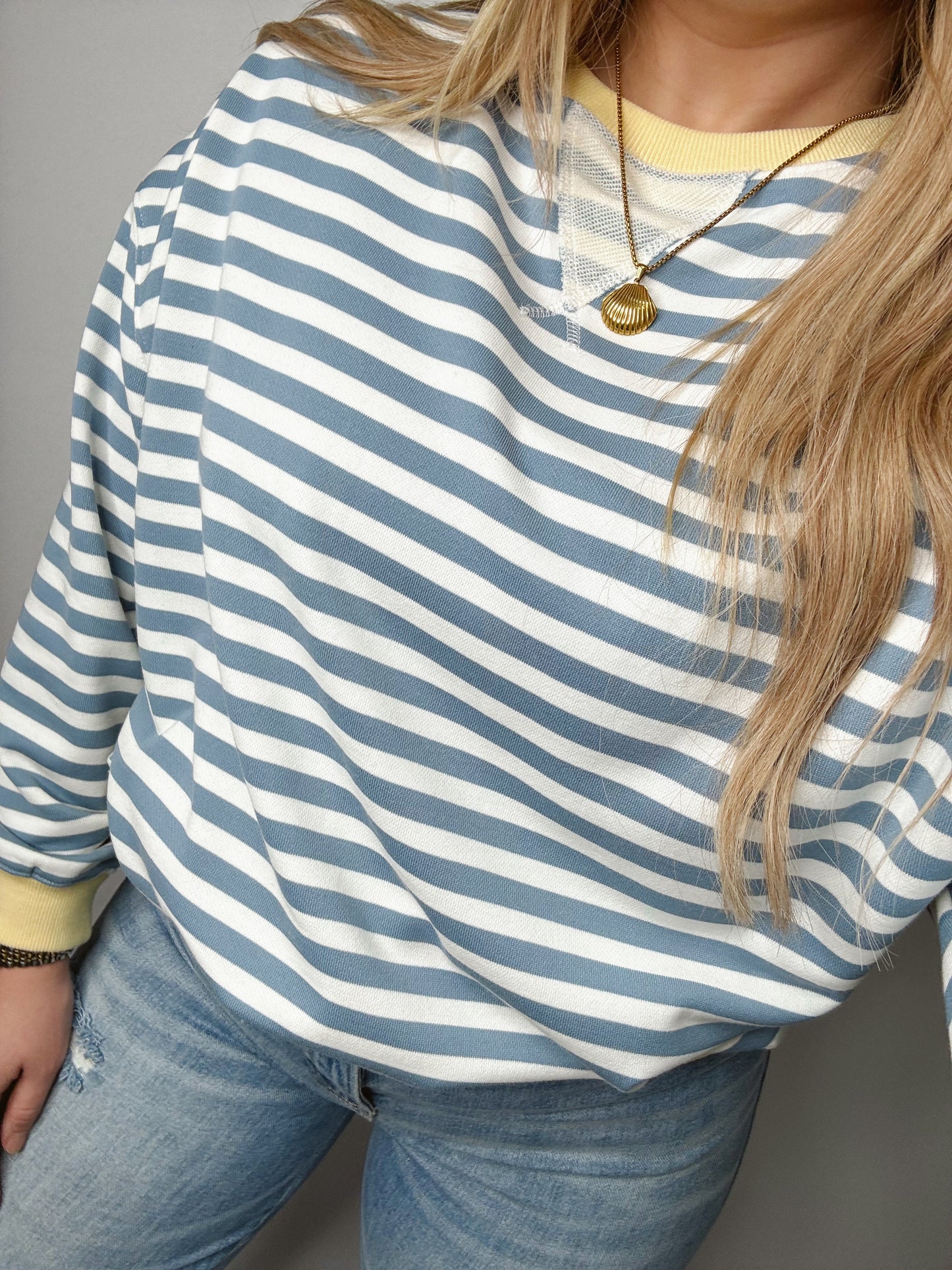 The Coralee | Blue Striped Long Sleeve