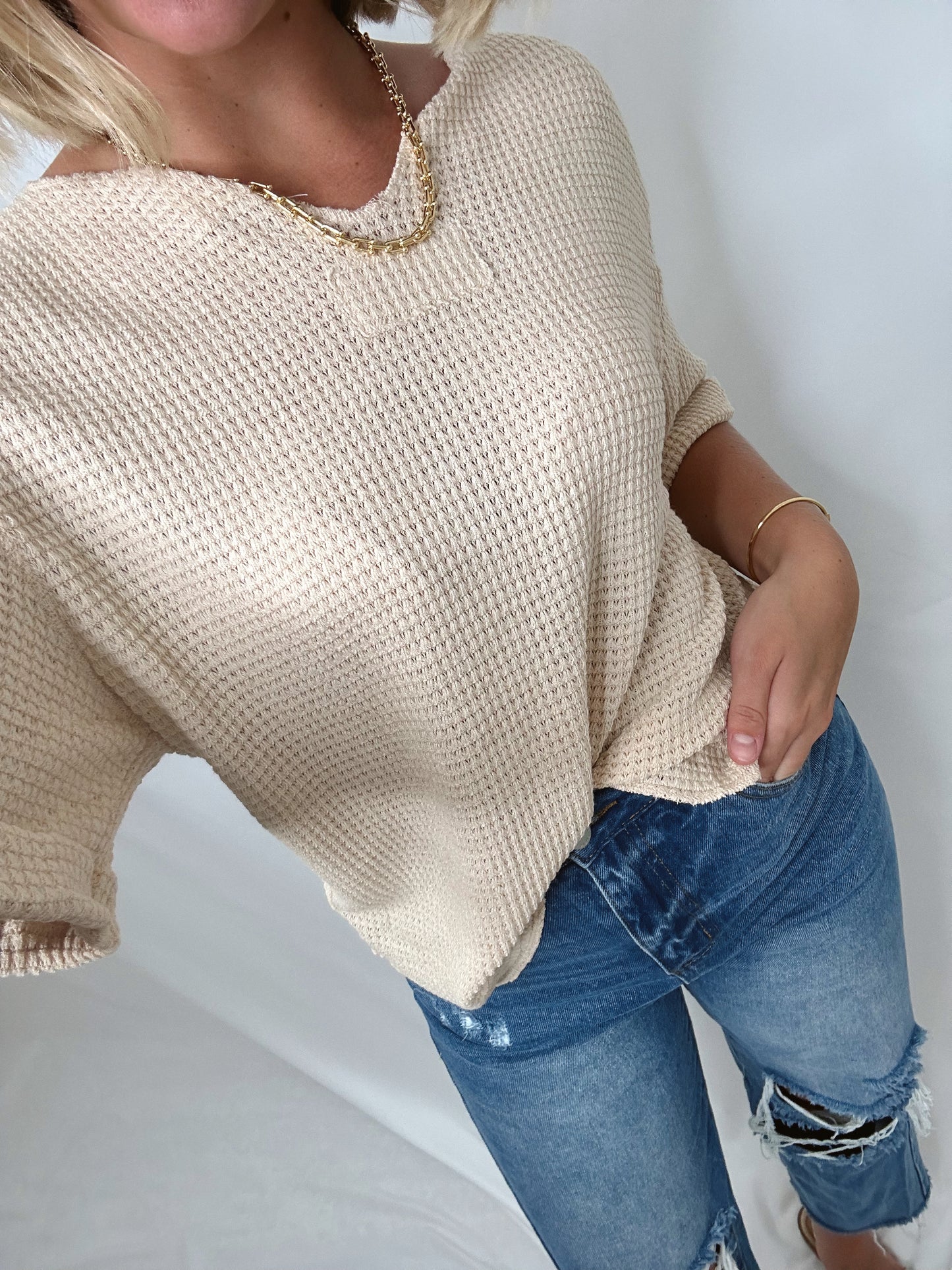 The Kayla | Waffle Cut Tee
