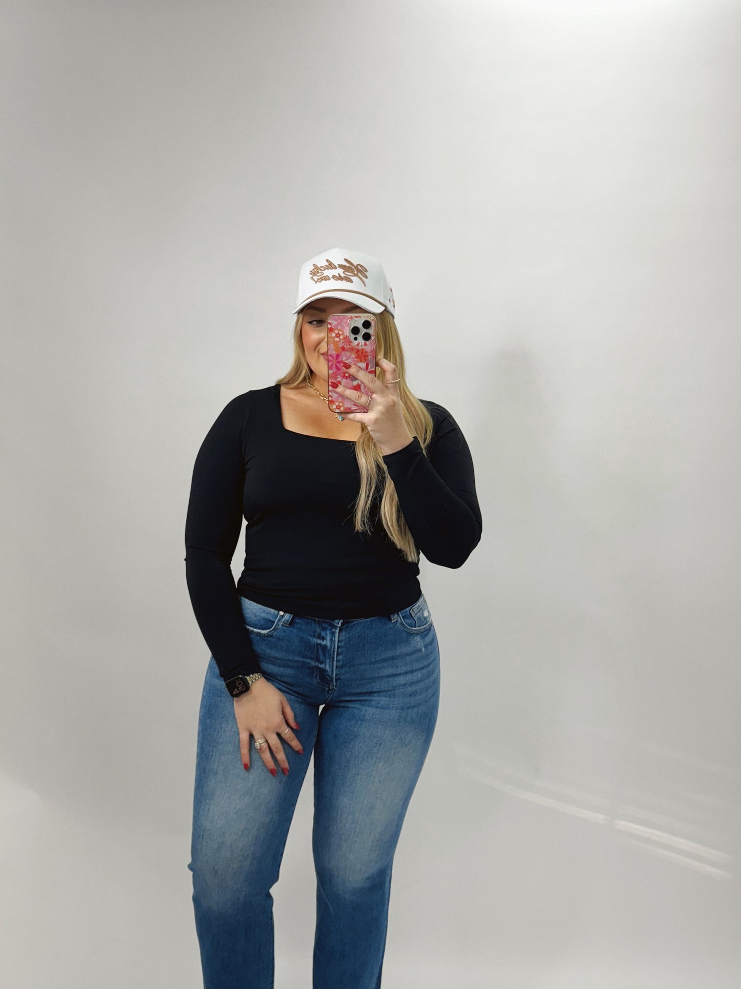 The Rae | Black Squareneck Top