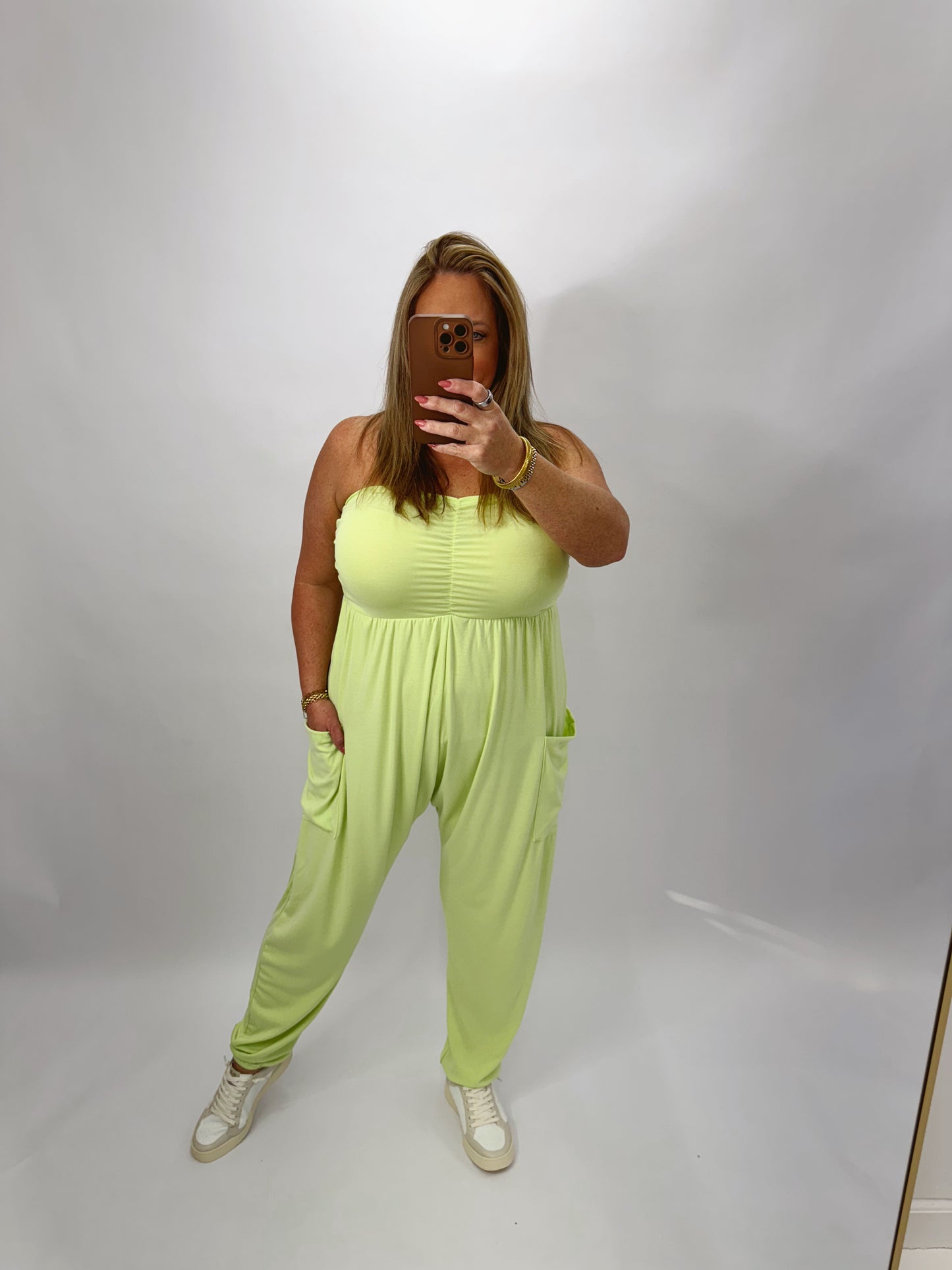 The Skyler | Lime Strapless Jumpsuit