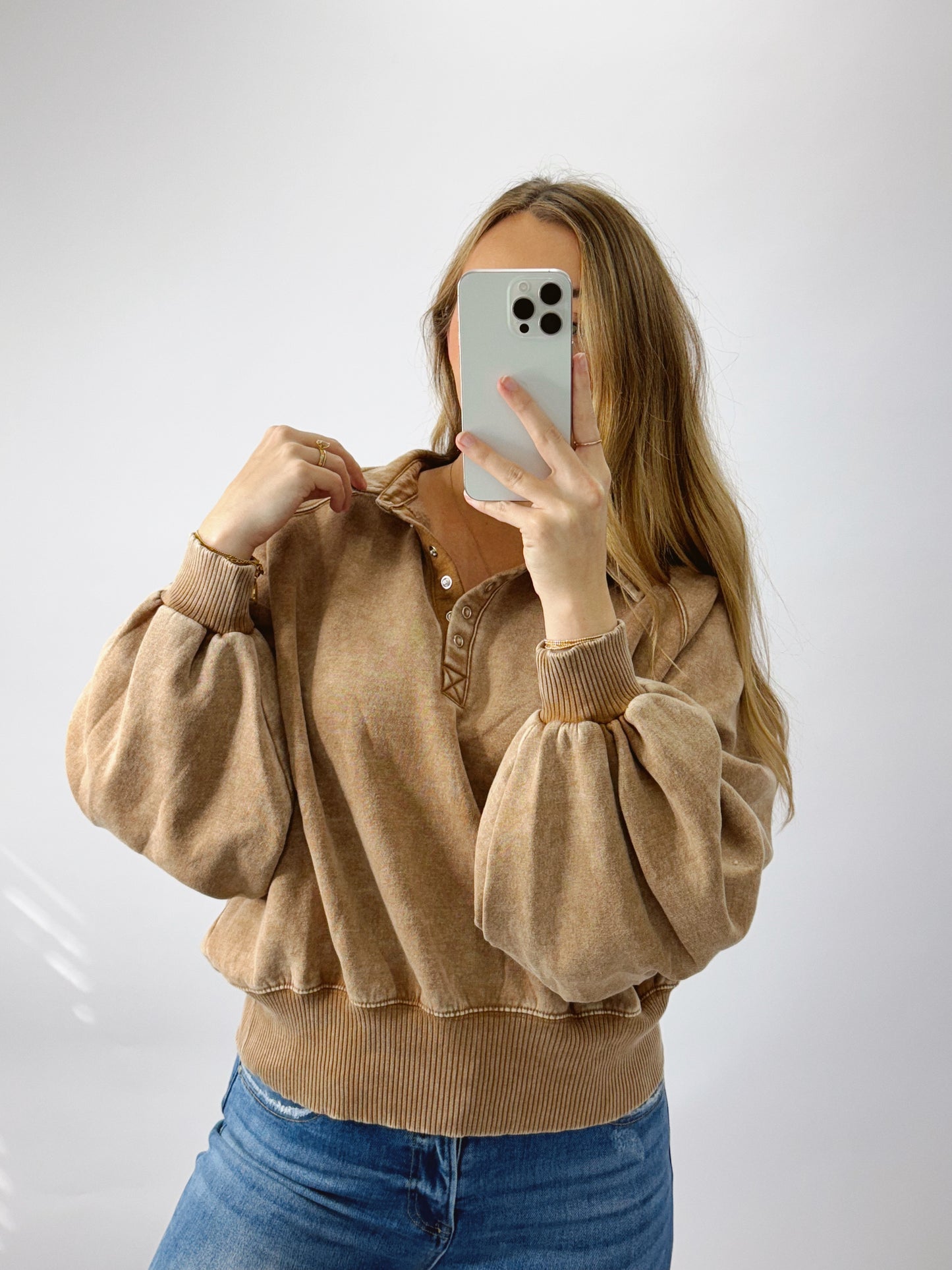 The Brooke | Camel Collared Pullover