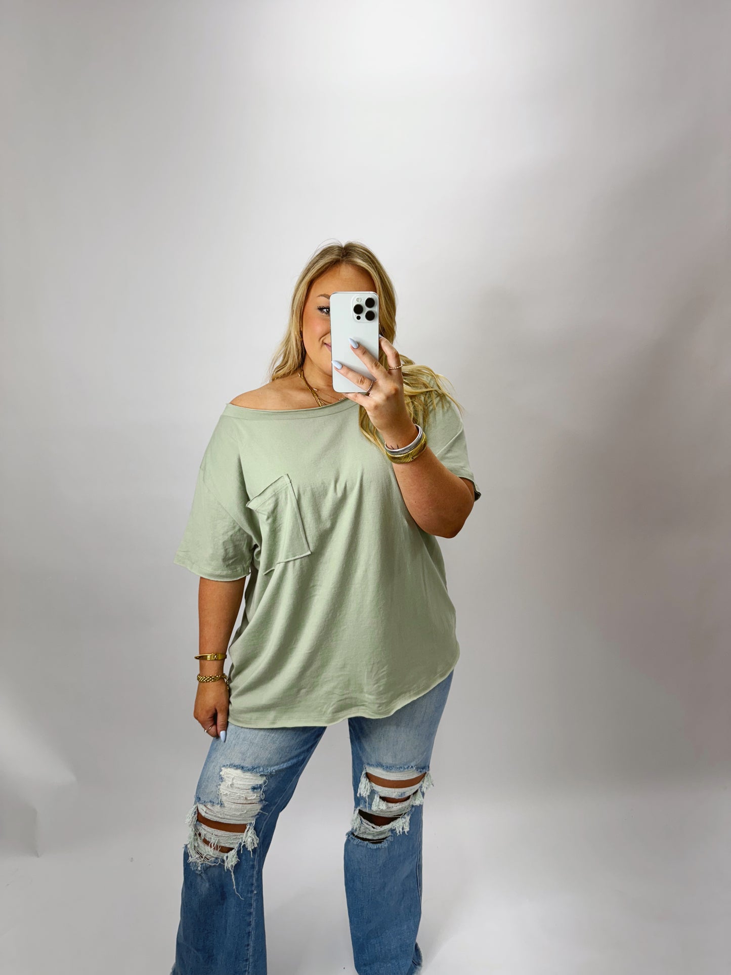 The Doris | Sage Oversized Tee
