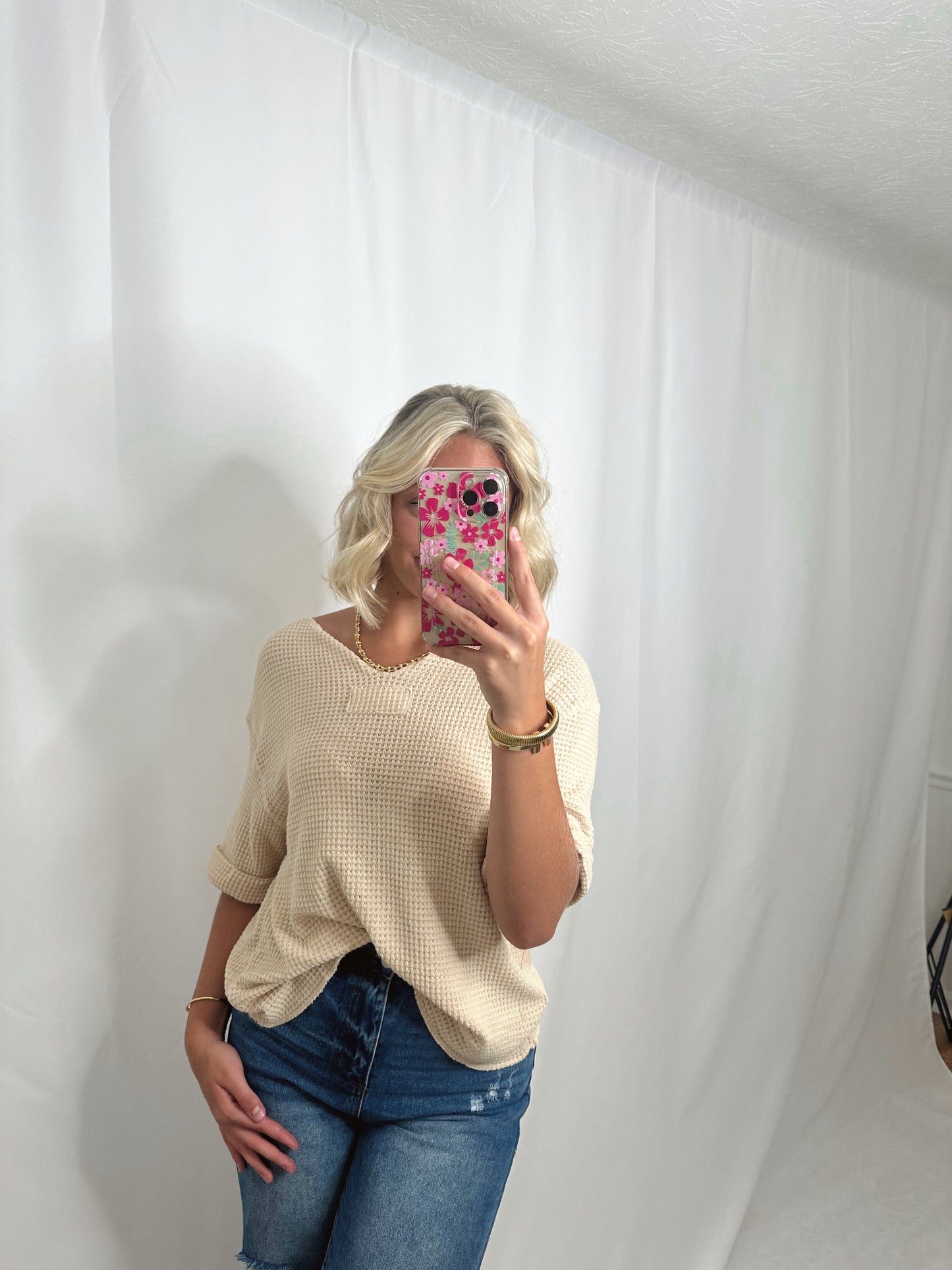 The Kayla | Waffle Cut Tee