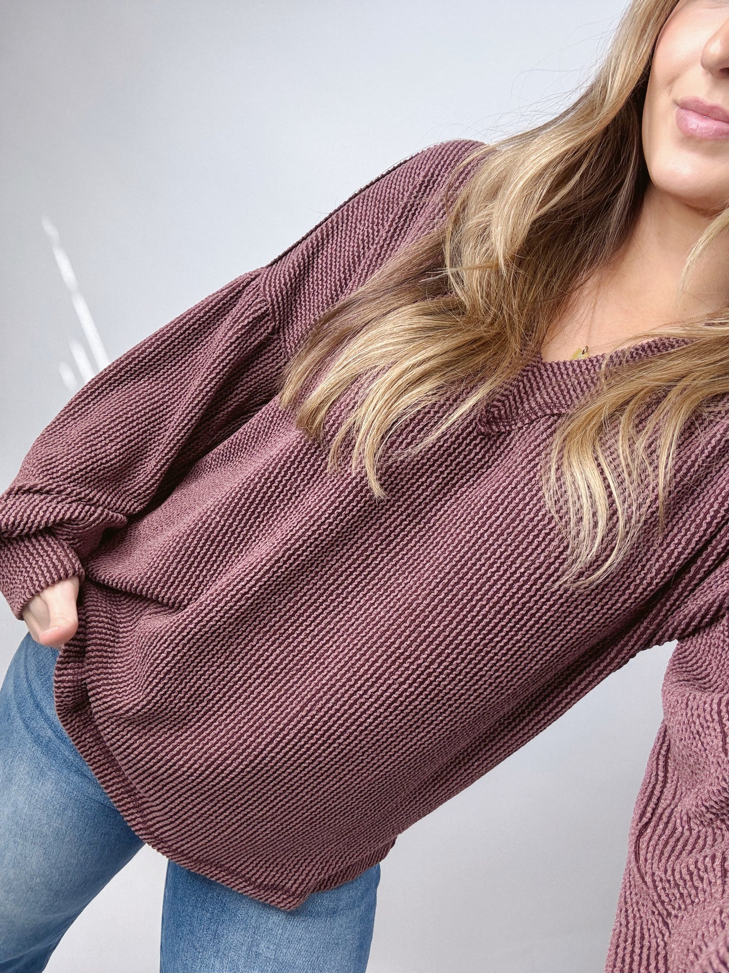The Winter | Wine Ribbed Pullover